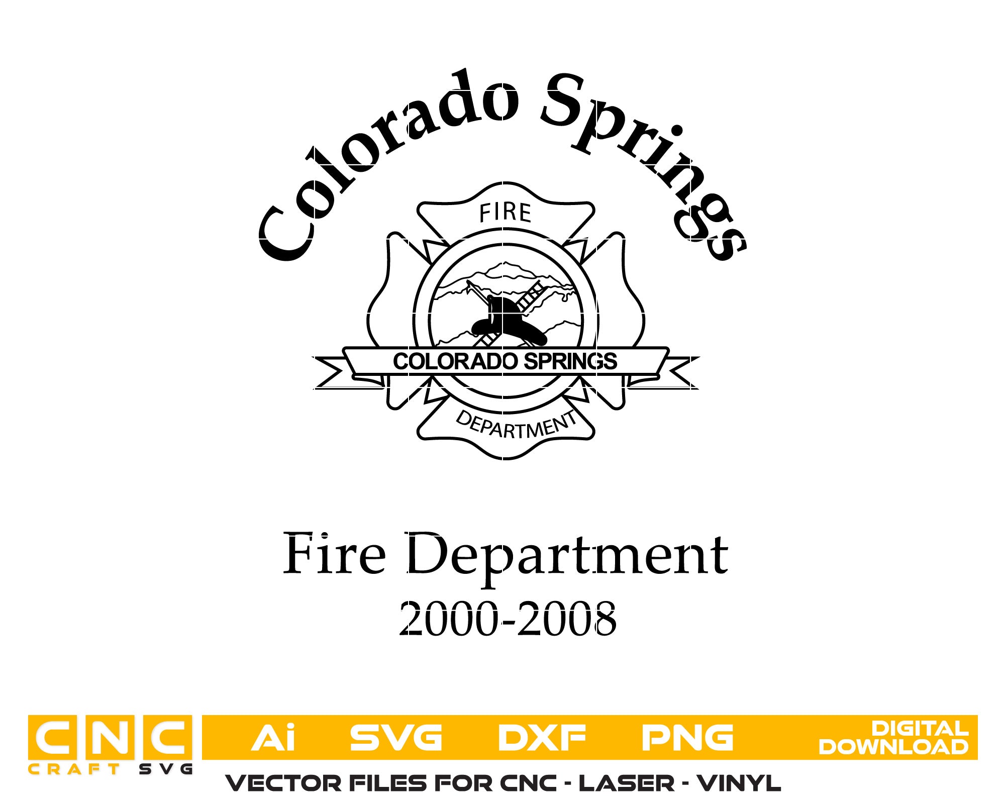 Colorado Springs Fire Department Badge SVG | Firefighter Vector Emblem for CNC & Printing