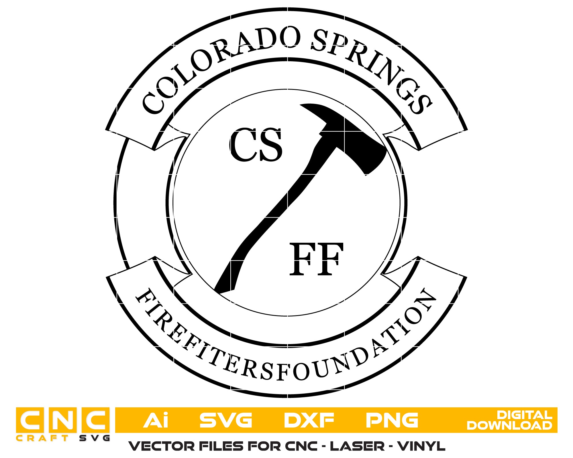 Colorado Springs Firefighters Foundation Badge Digital File | CNC & Laser