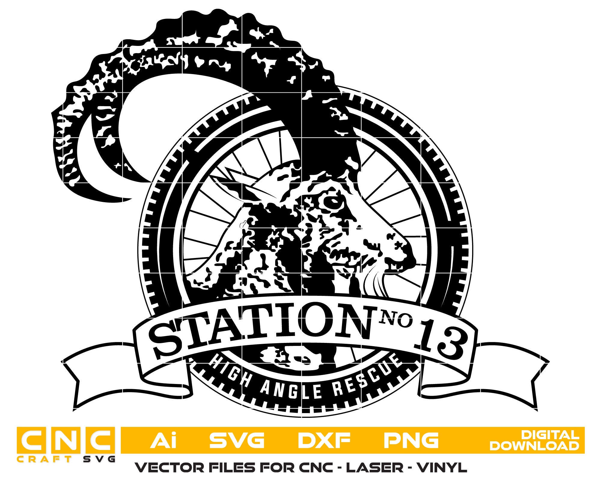 Colorado Springs Station 13 Logo SVG - Firefighter CNC Craft File