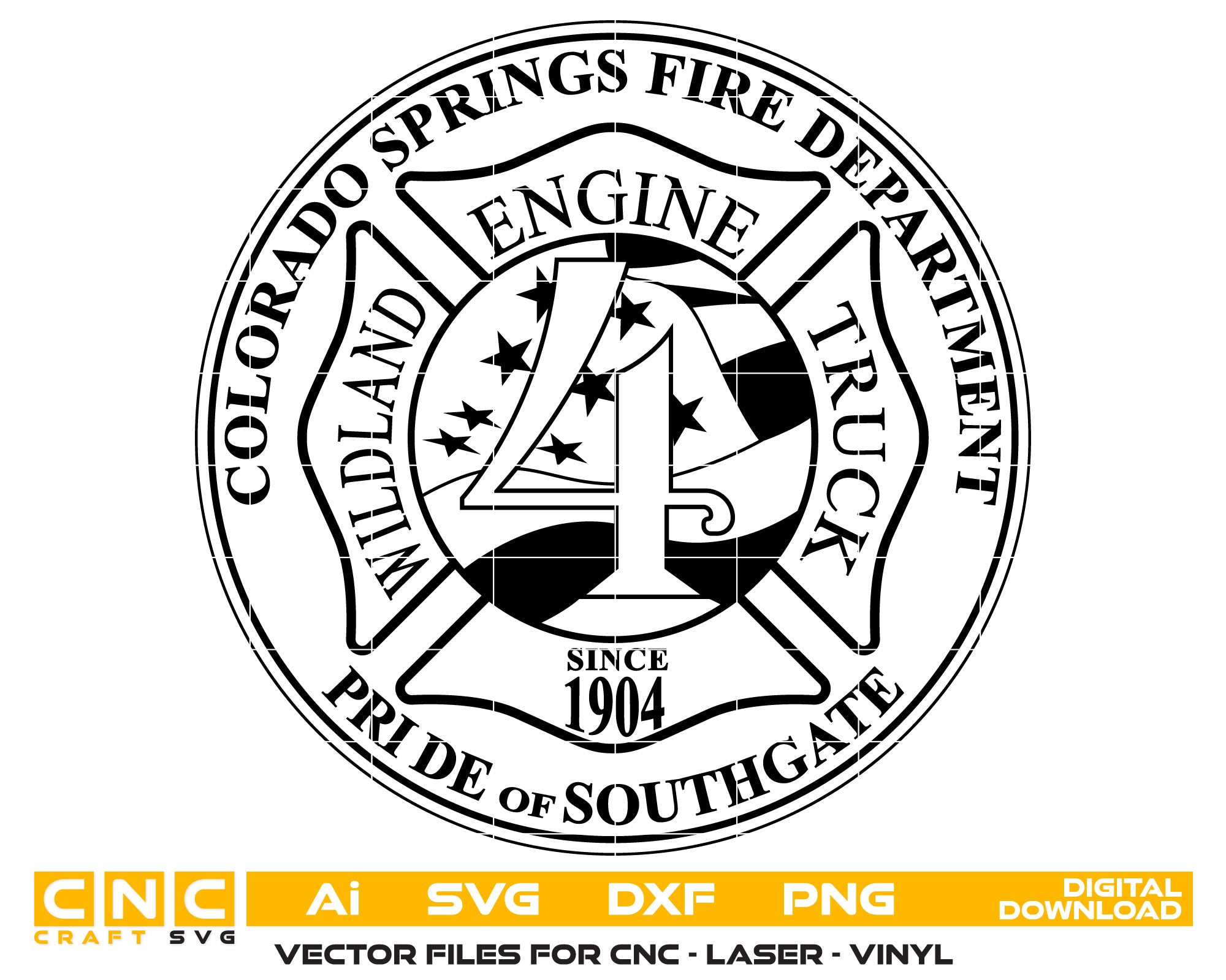 Colorado Springs Fire Station 4 Badge SVG
