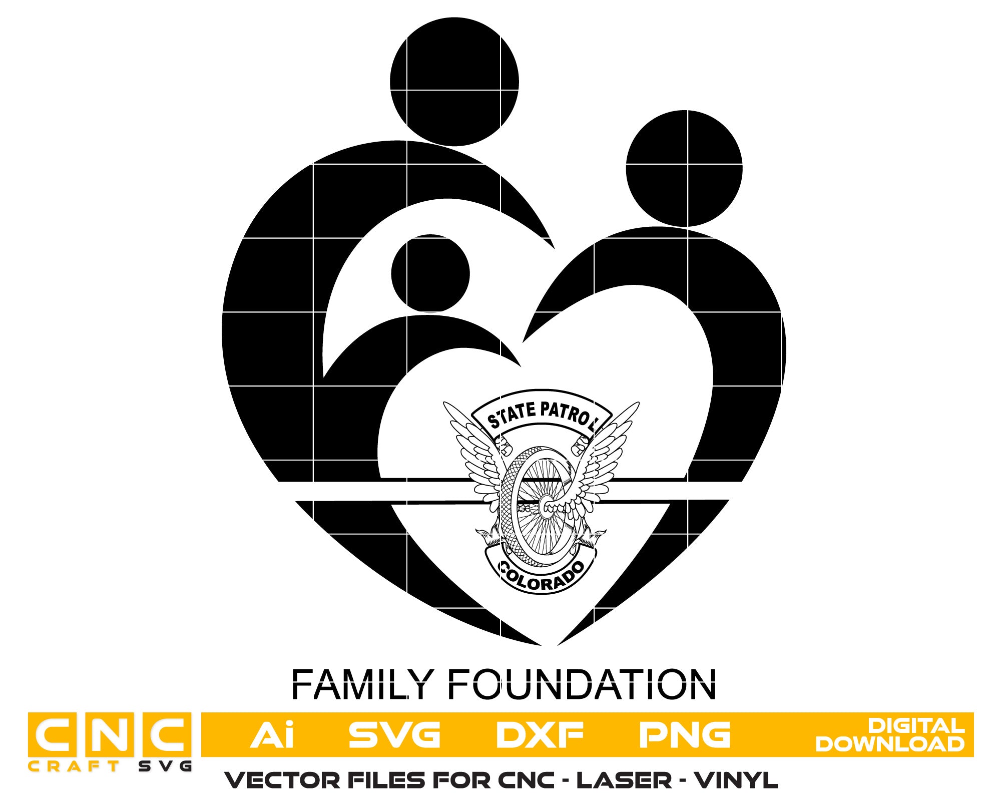 Colorado State Patrol Family Foundation Logo SVG | Law Enforcement Vector for CNC & Print