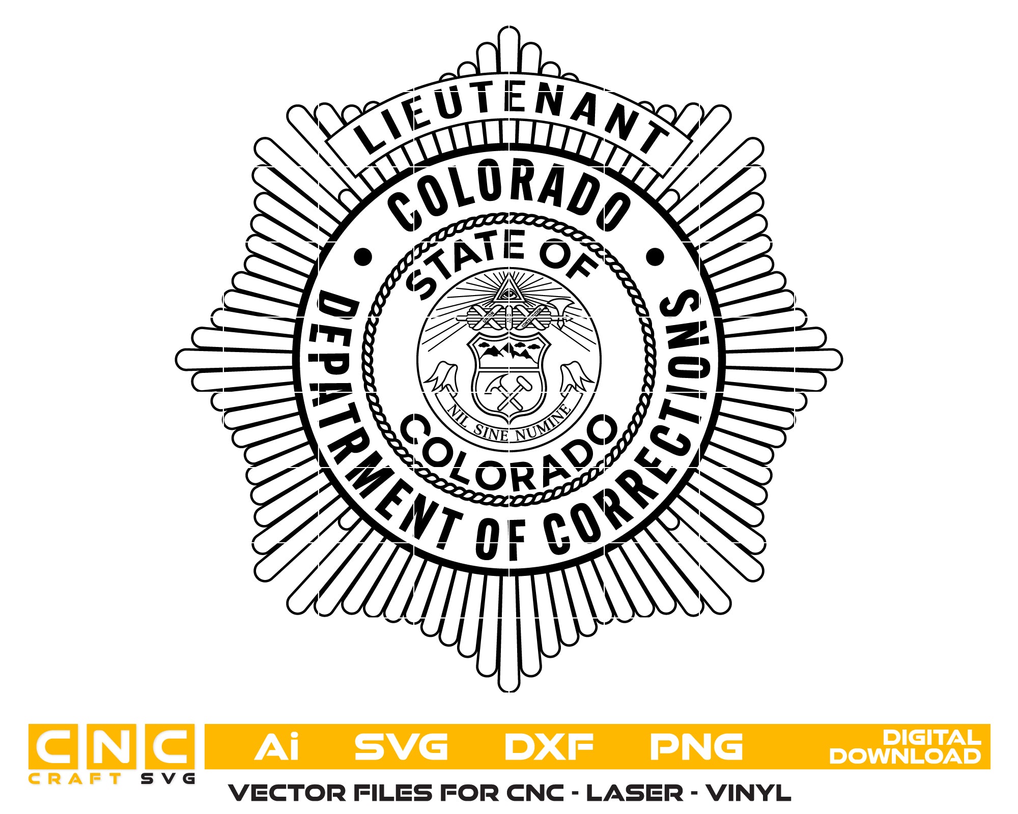 colorado department of corrections lieutenant badge svg, colorado corrections badge vector, lieutenant badge colorado svg emblem, colorado doc police badge svg, #support