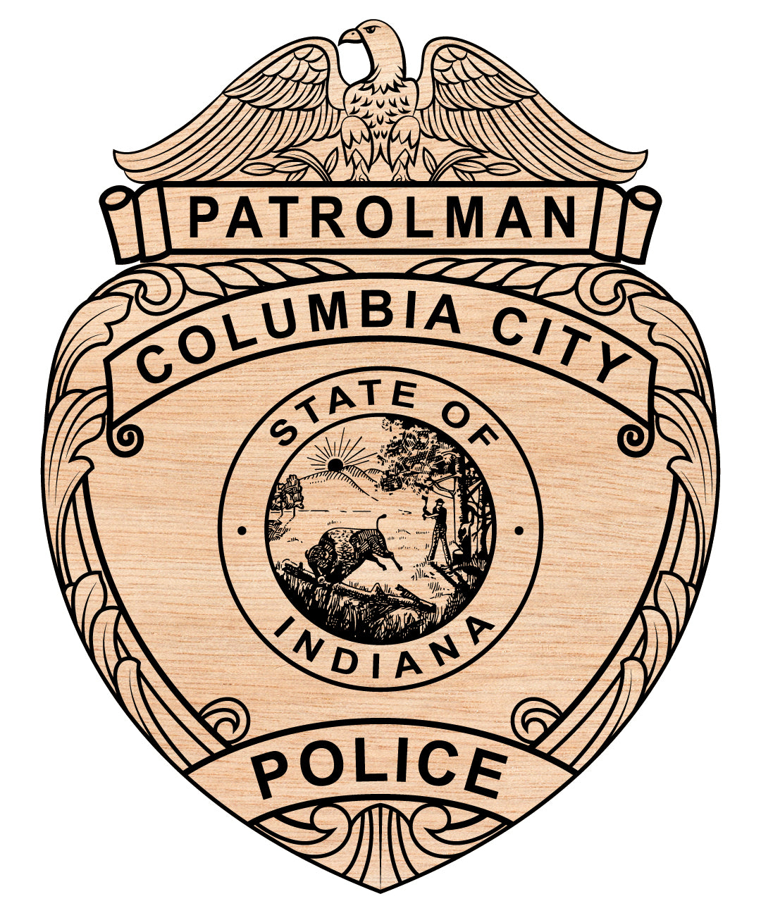 Columbia City Police Patrolman Badge SVG