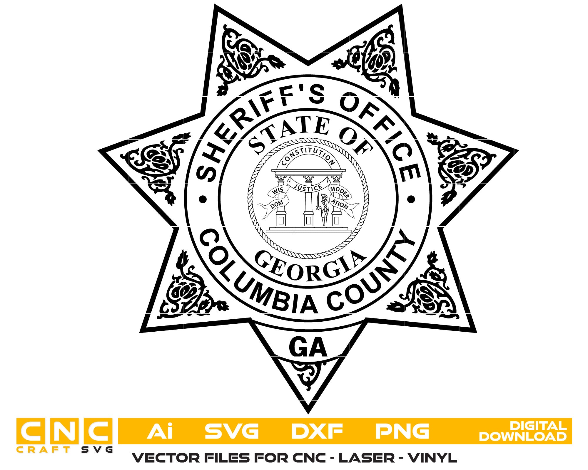 Columbia County Sheriff Badge – Digital Download