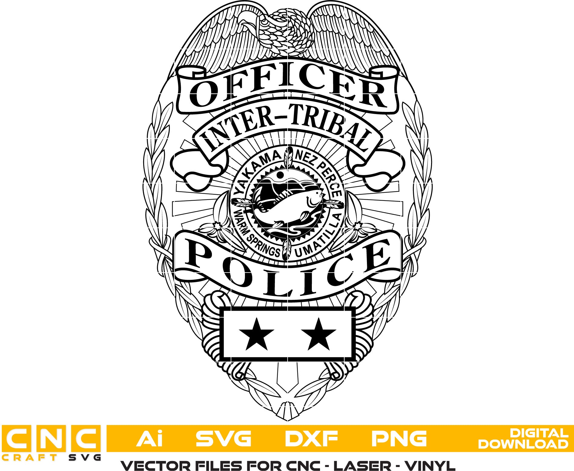 Columbia River Inter-Tribal Police Badge/ Police Officer Badget