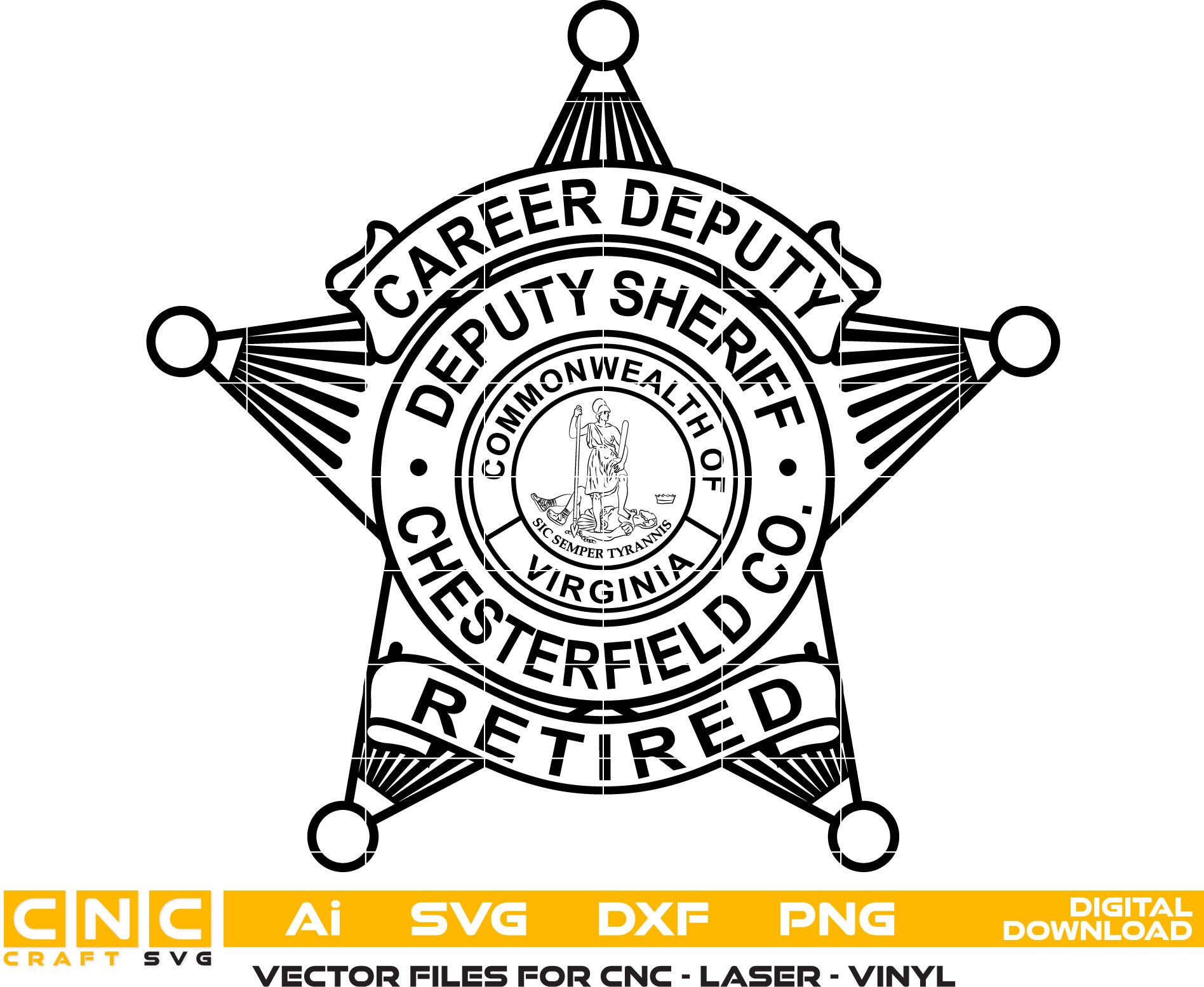 Commonwealth of Virginia Chesterfield Co. Deputy Sheriff Badge