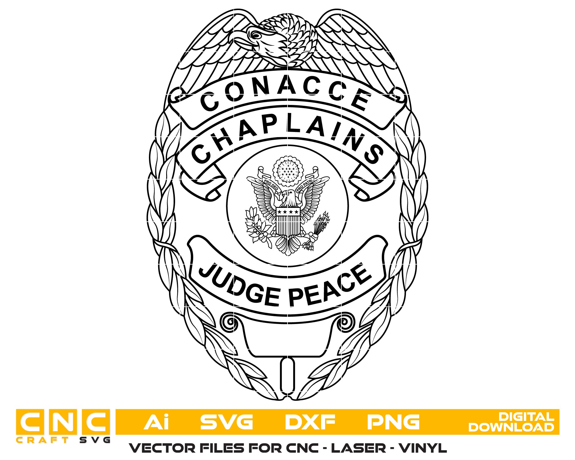 conacce chaplains judge peace badge svg, chaplain judge peace badge vector, conacce badge svg emblem, chaplain peace officer badge svg design, #support