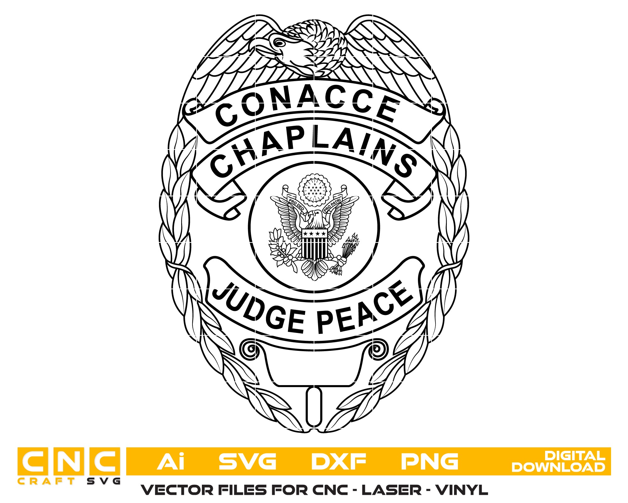 Conacce Chaplains Judge Peace Badge SVG, Chaplains Peace Badge Vector, Conacce Judge SVG Emblem, Chaplains Law Enforcement Badge Logo SVG, #support