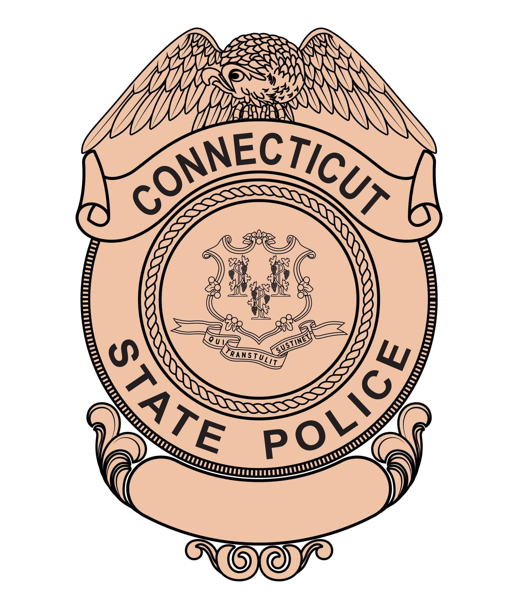 connecticut state police badge svg, ct state police badge vector design, connecticut police svg emblem, state trooper badge connecticut svg, connecticut law enforcement badge svg