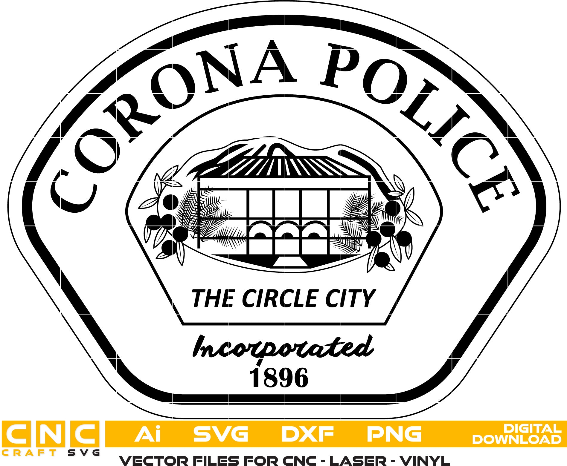 Corona Police Badge, Corona Police seal
