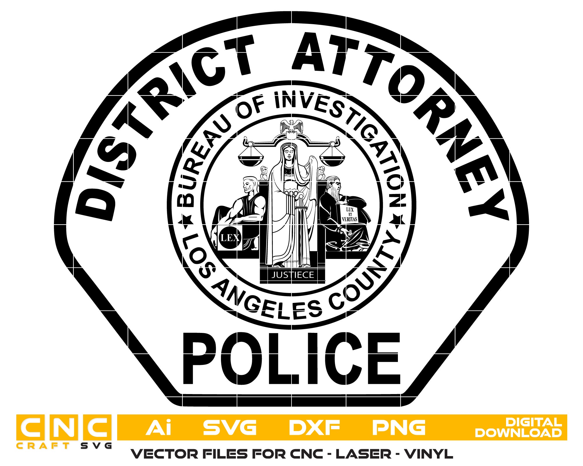 County of Los Angeles District Attorney Police Badge