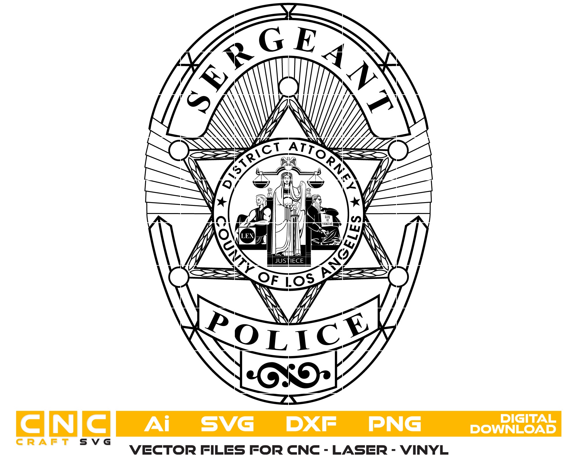County of Los Angeles Police Sergeant Badge