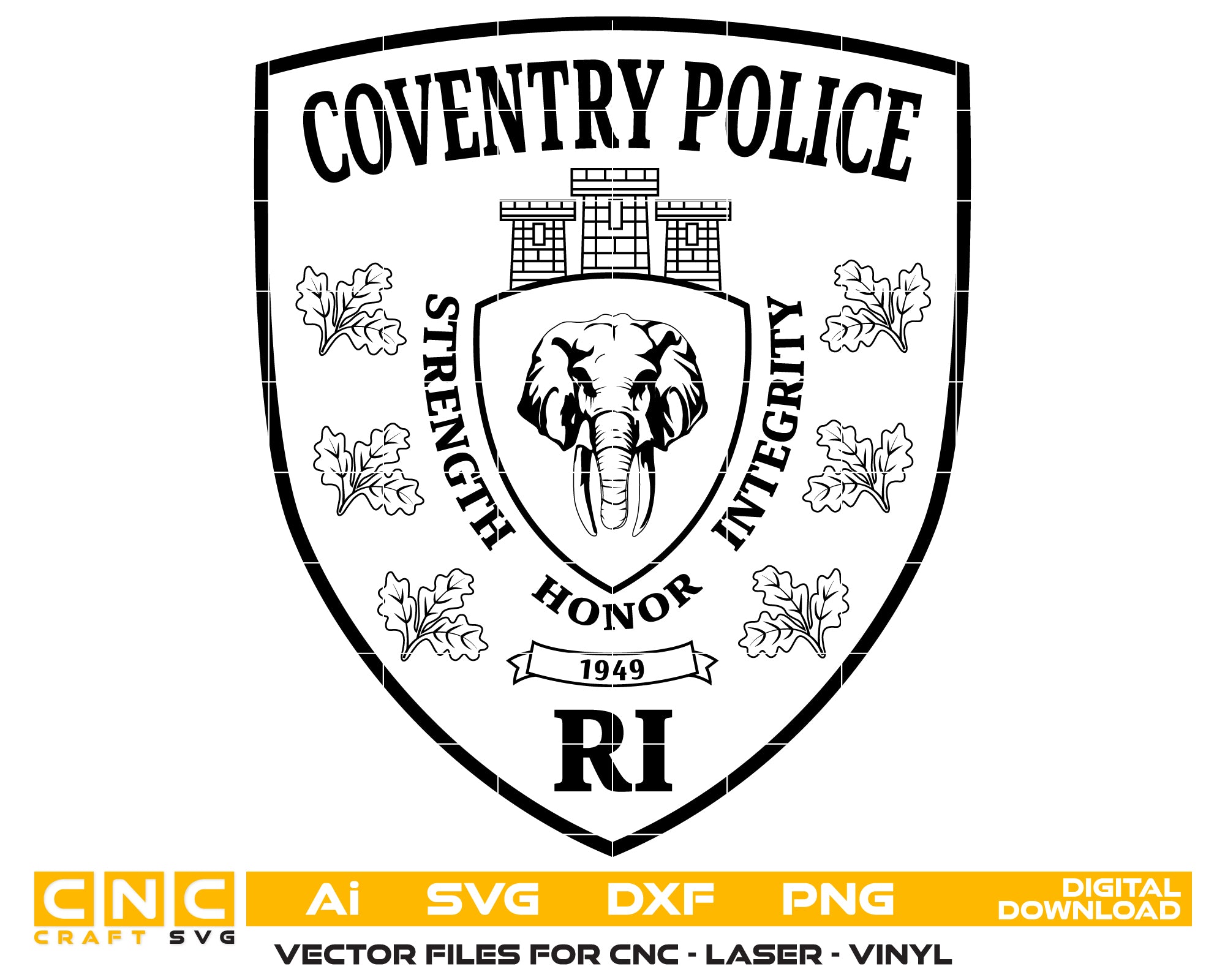 Coventry Police Department Badge SVG, Coventry Police Badge Vector, Coventry Law Enforcement Emblem SVG, Coventry Police Badge Logo, Coventry Police Officer Badge