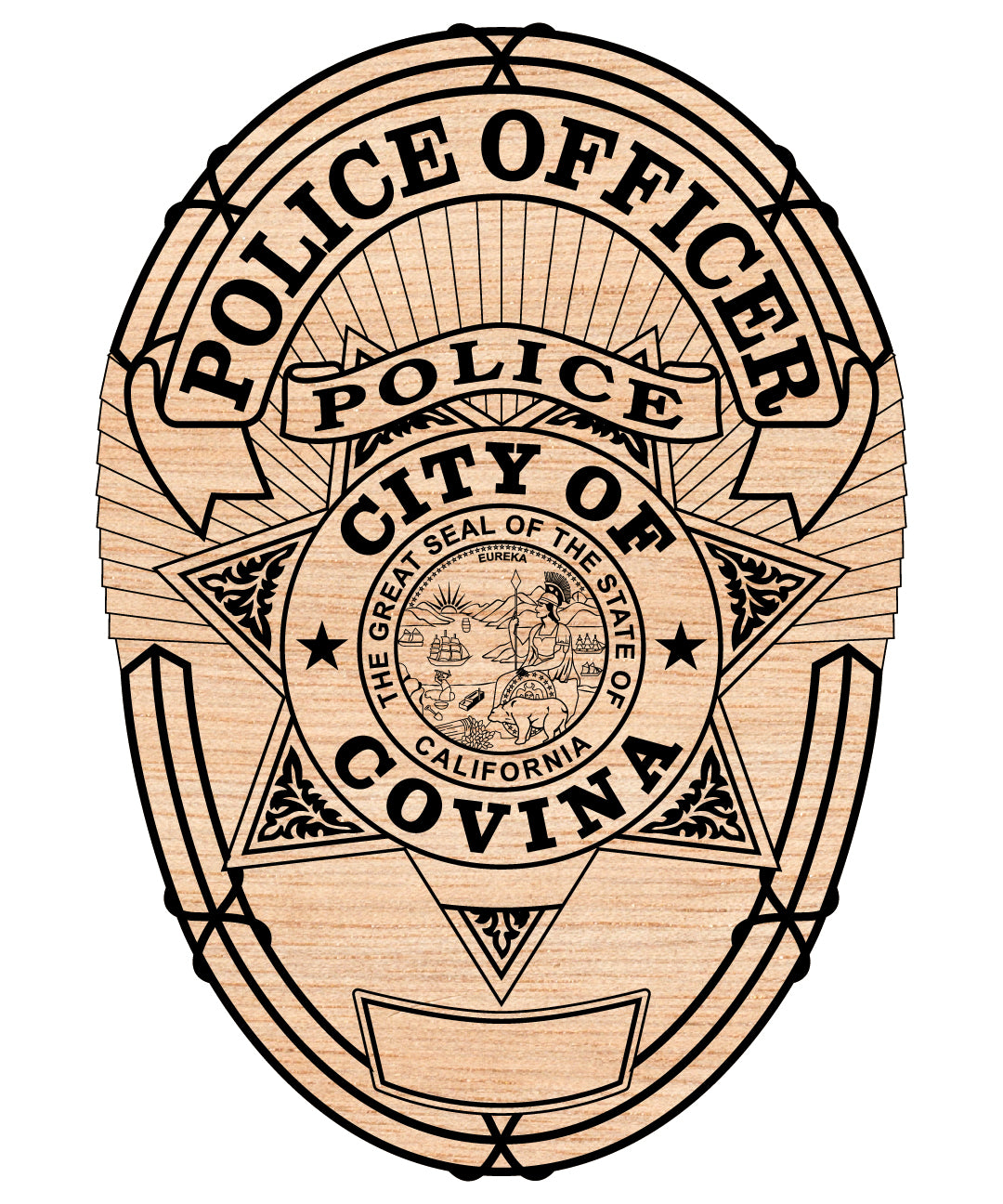 Covina Police Officer Badge SVG, California Police Badge Vector, Covina Law Enforcement Emblem, Police Officer Shield SVG, Covina PD Badge