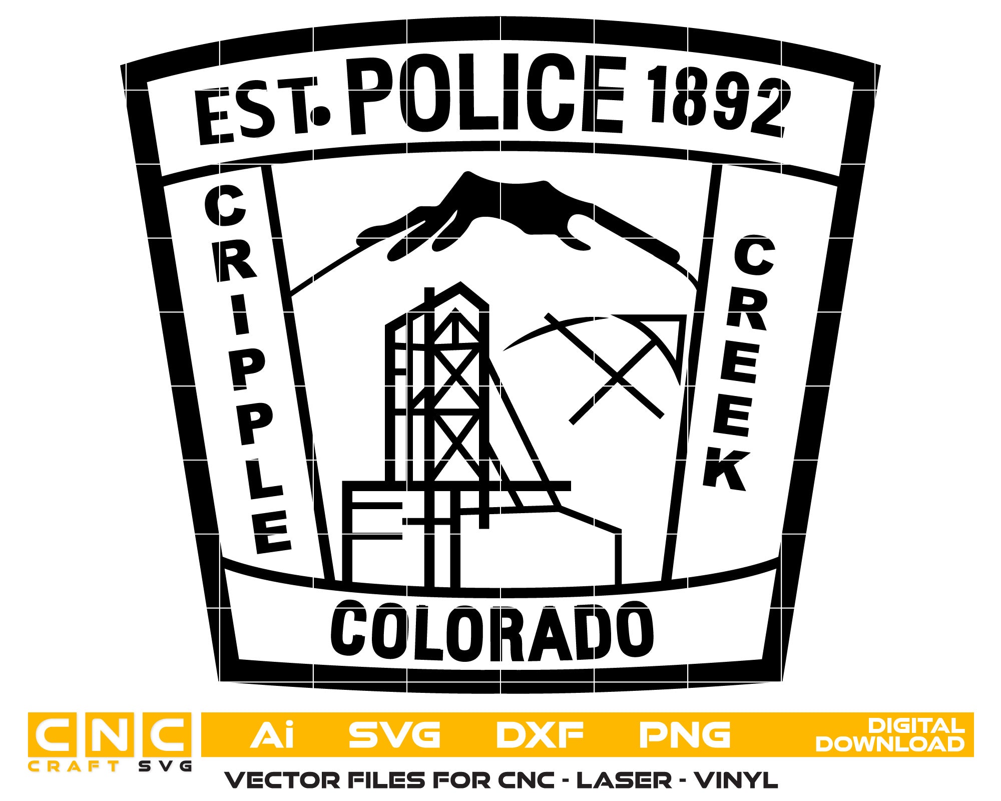 Cripple Creek Colorado Police Logo