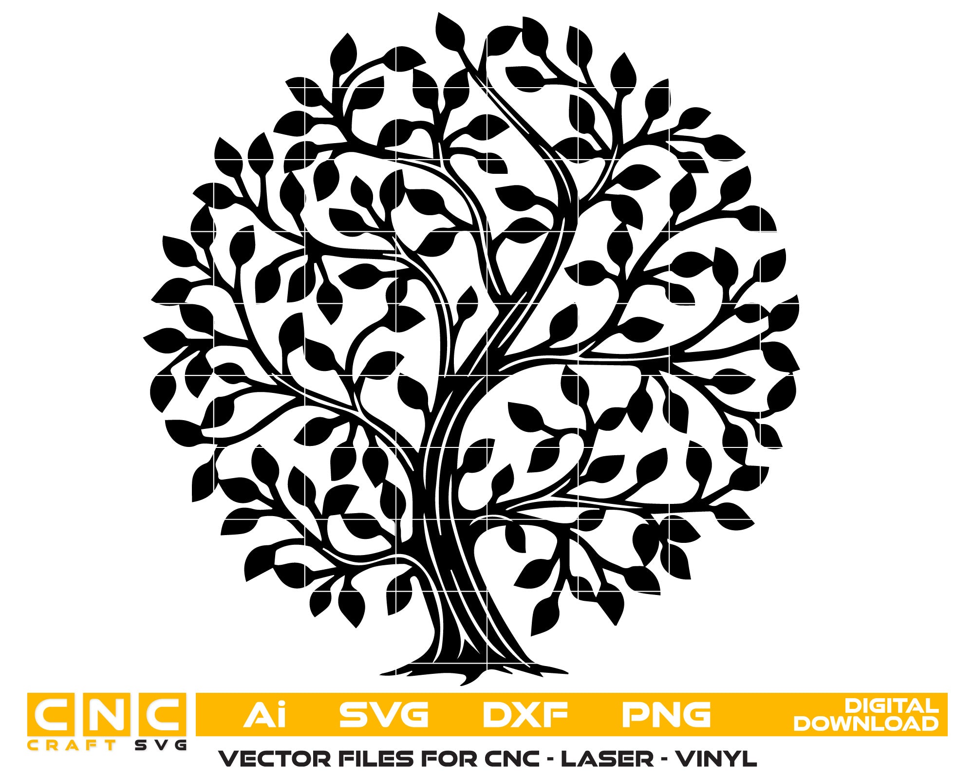 Curved Round Tree – Vector File
