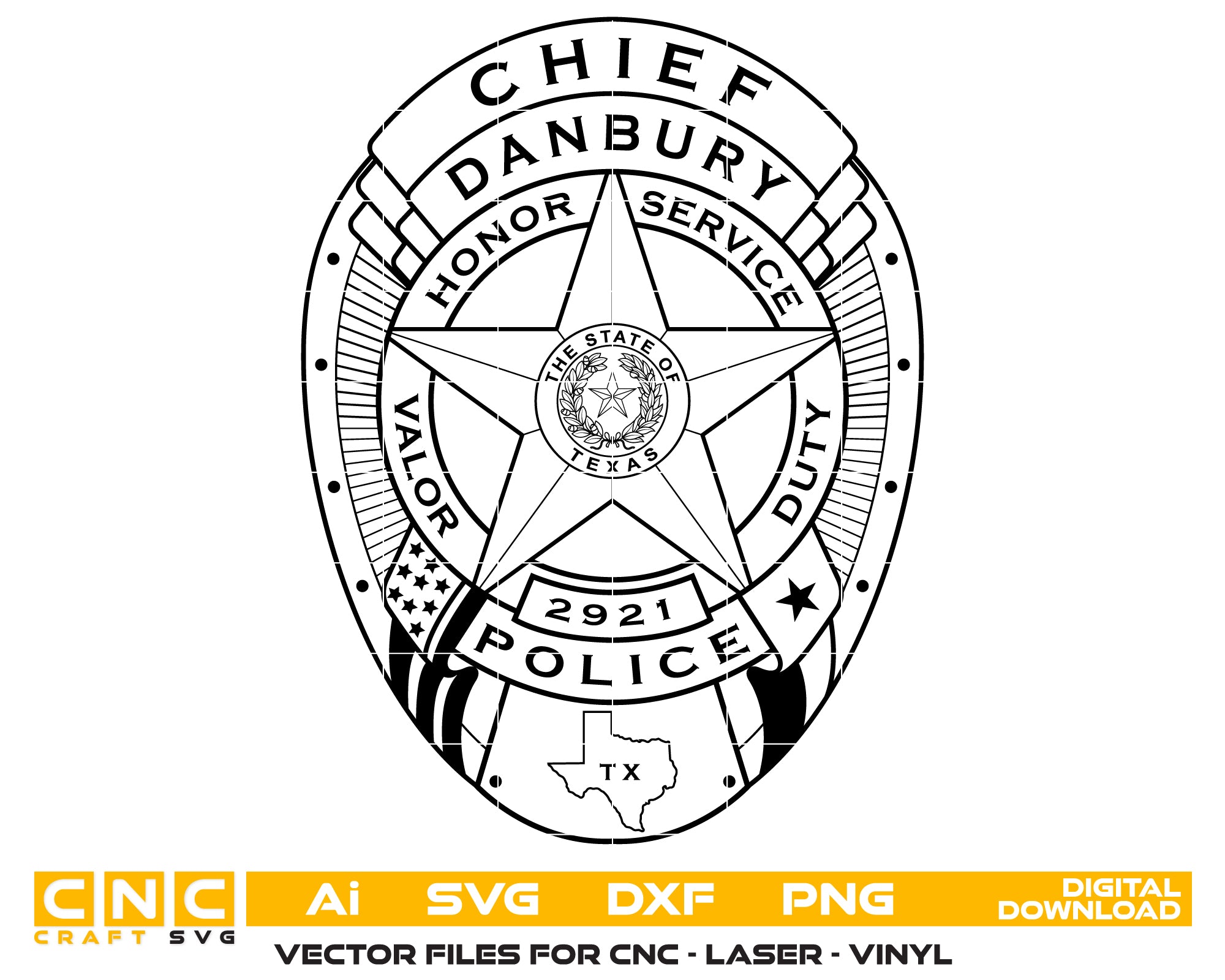 danbury police chief badge svg, danbury texas police chief badge vector, danbury tx police svg emblem, texas police chief badge svg, #support