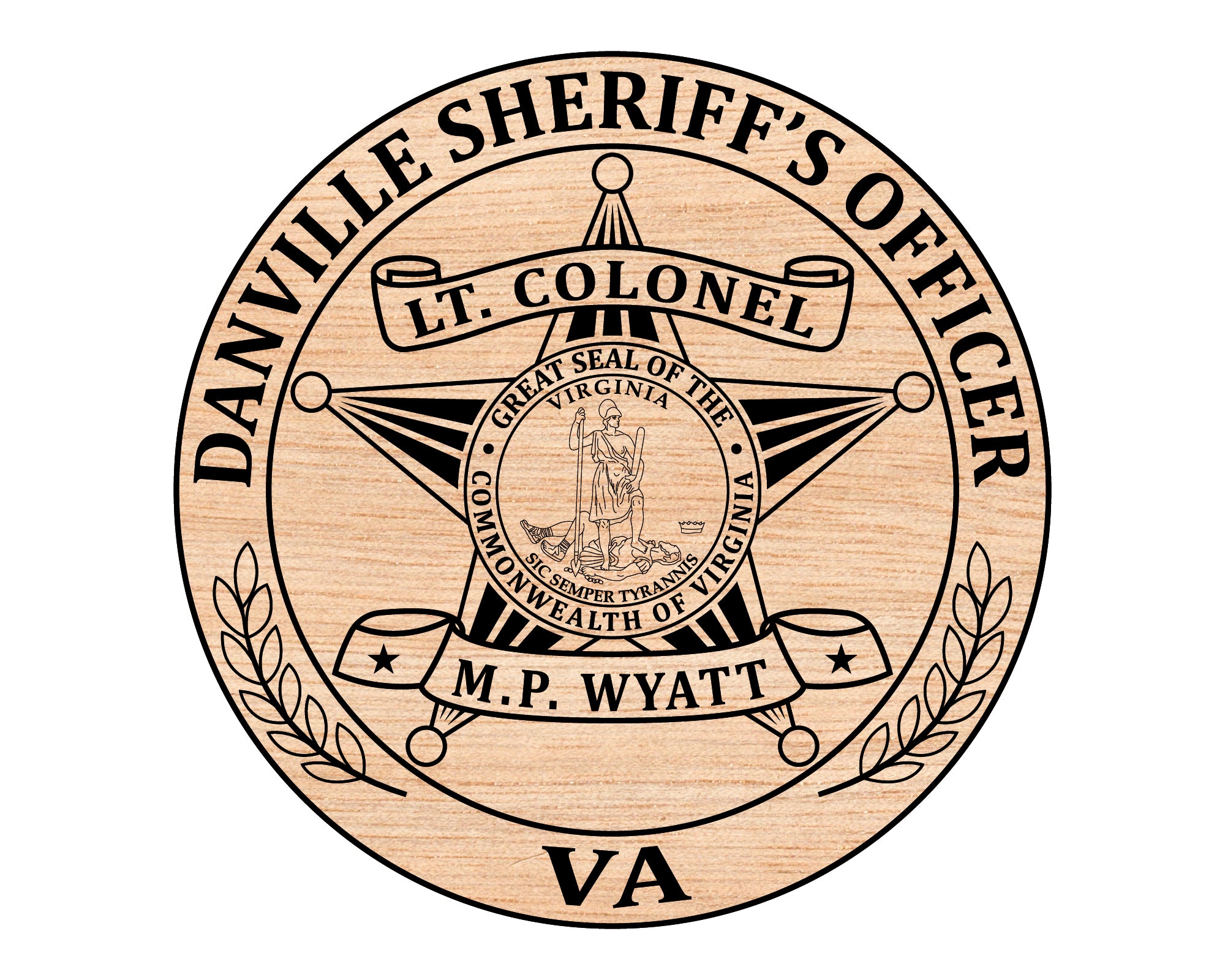 Danville Sheriff Badge SVG, Virginia Sheriff Badge Vector, Commonwealth of Virginia Police Badge, Danville Law Enforcement Logo, Sheriff Star Vector