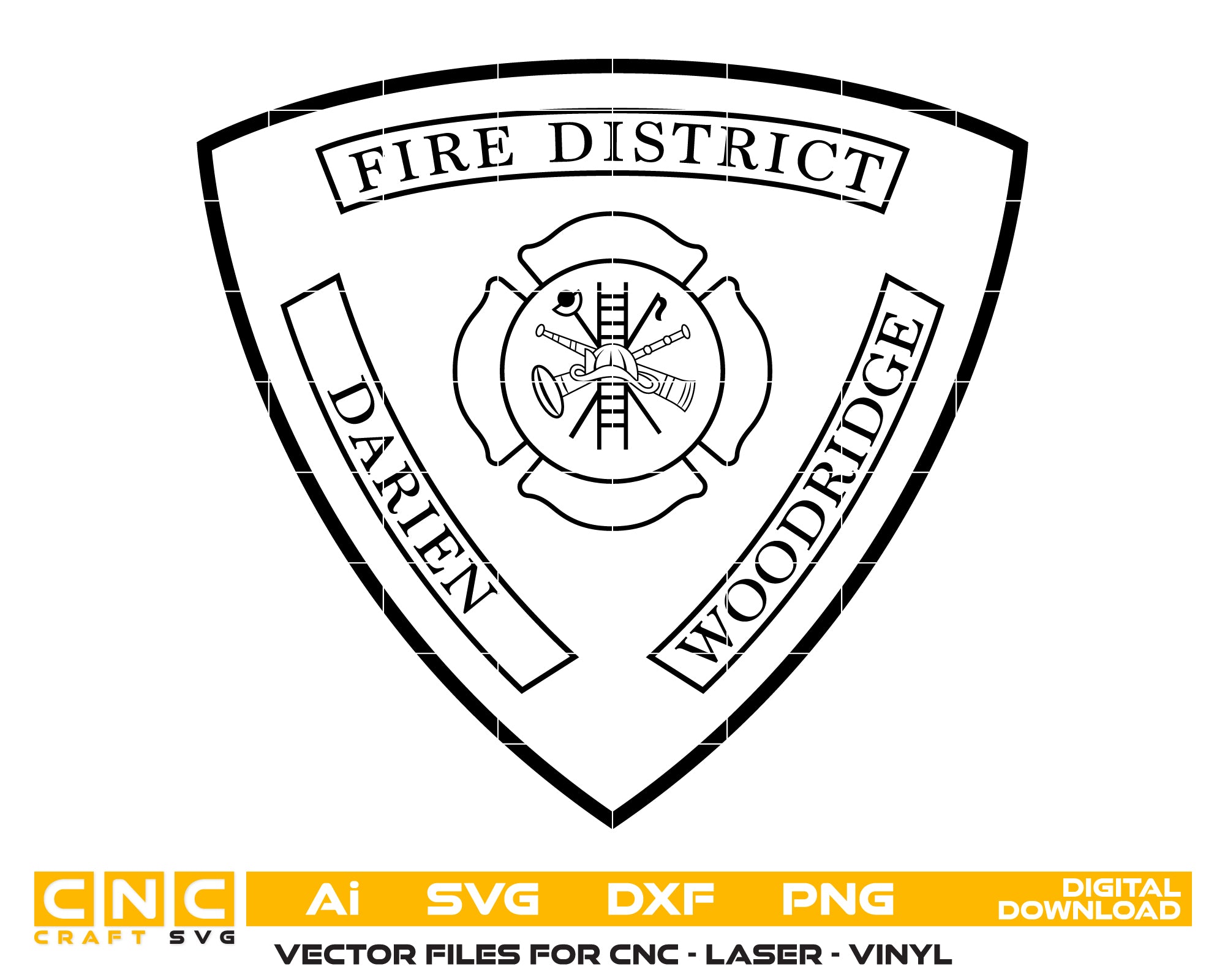 Darien Woodridge Fire District Patch SVG, Darien Woodridge Firefighter Patch Vector, Darien Woodridge Fire Dept SVG Emblem, Illinois Fire District Patch Logo SVG, #support