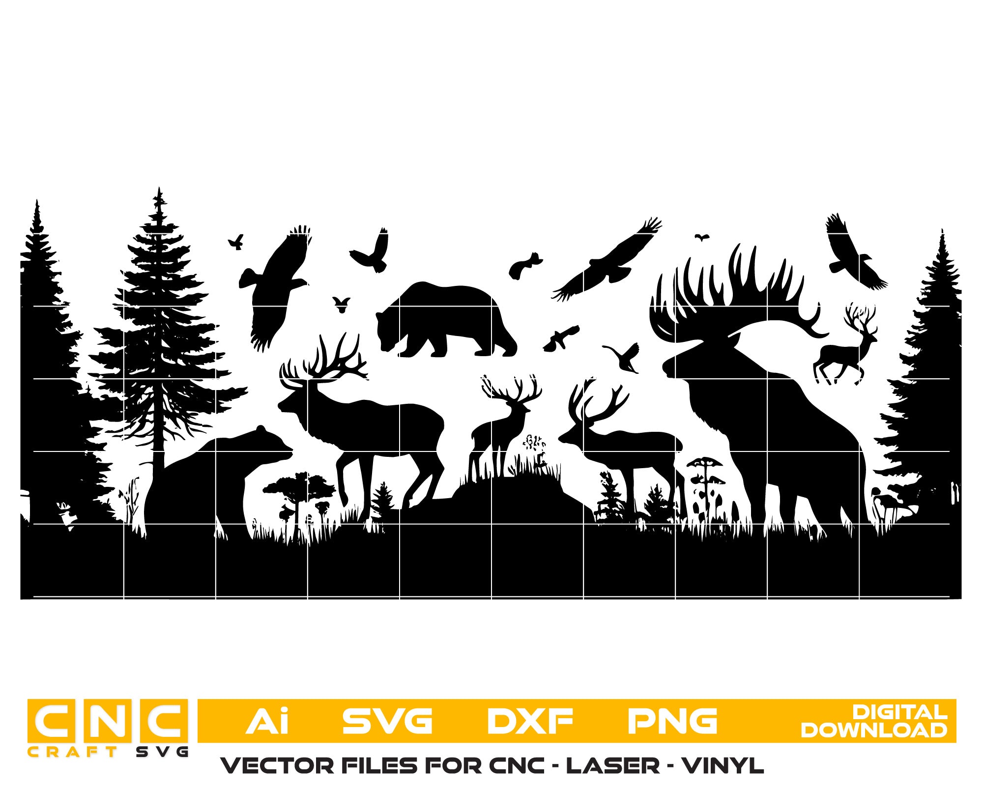 Deer Family Silhouette SVG