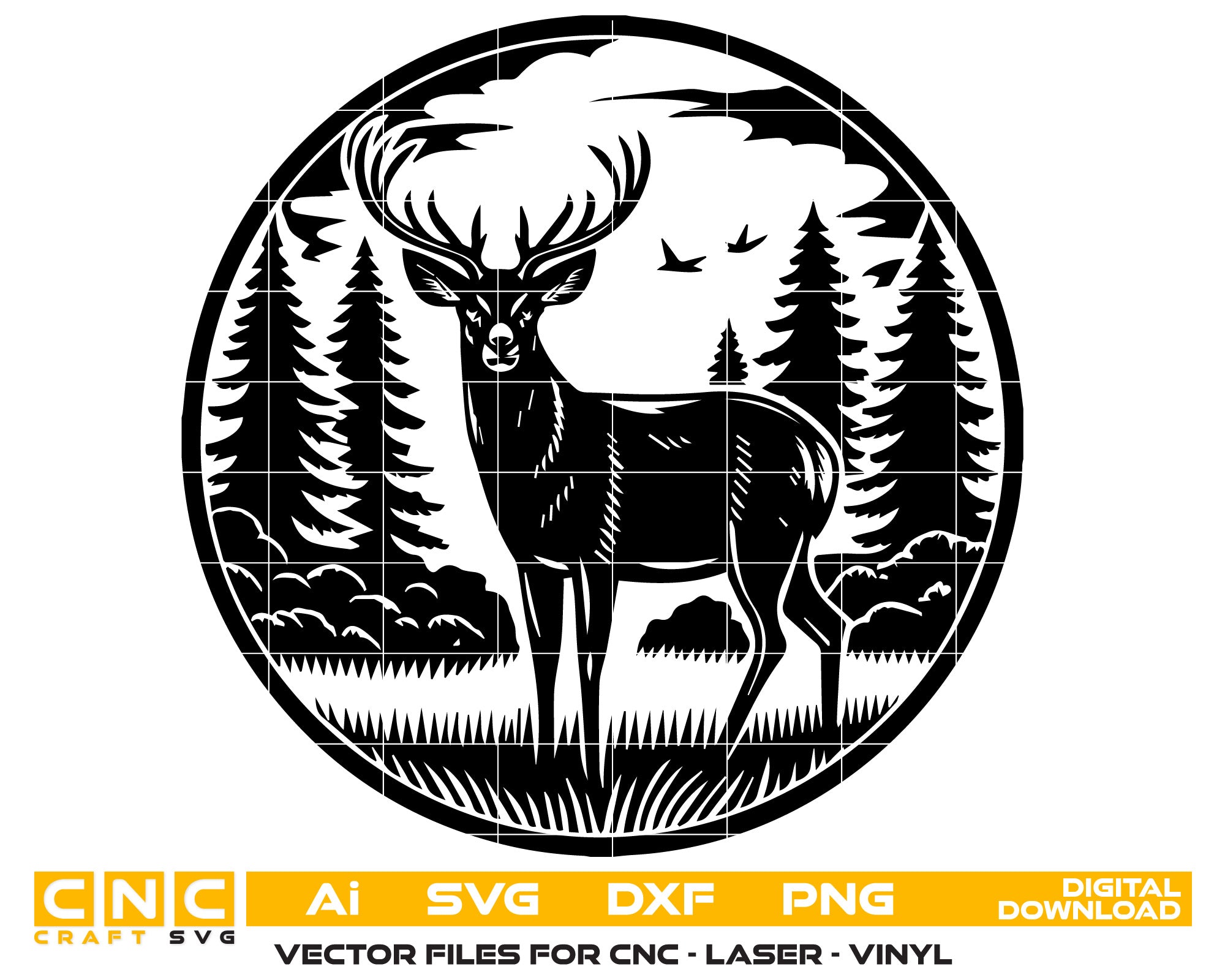 Deer Mountain Forest Svg