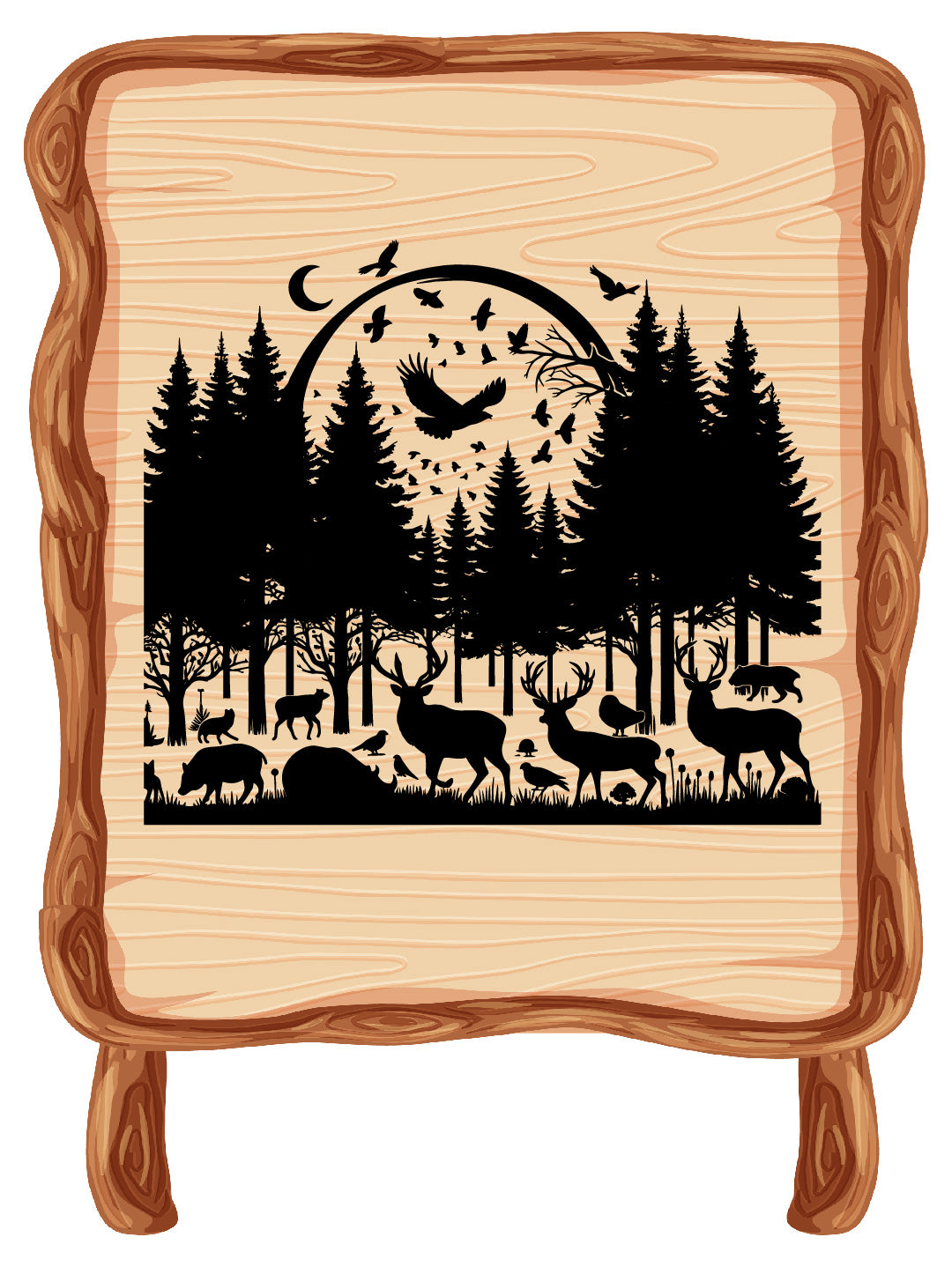 Deer and Tree Element SVG