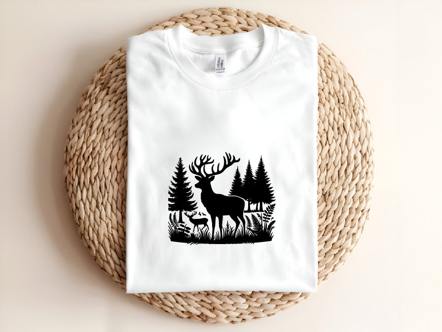 Deer & Tree Vector SVG