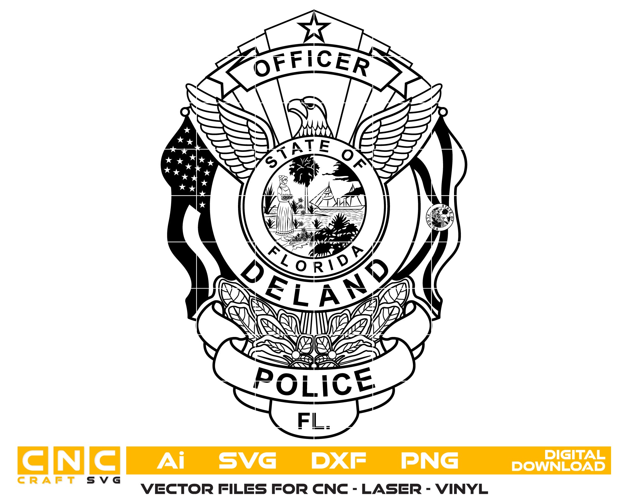 Deland Florida Police Officer Badge