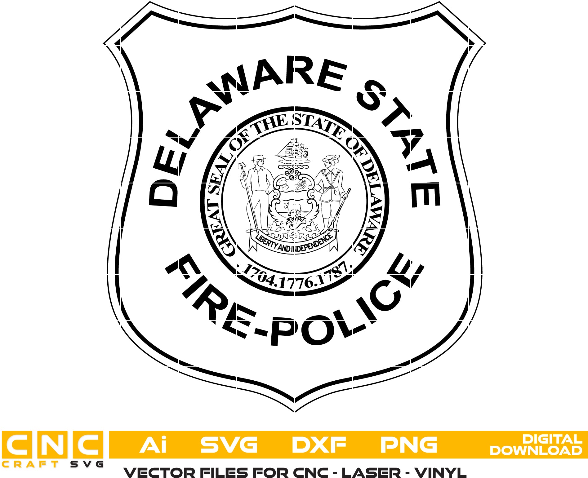 Delaware Fire Police Badge