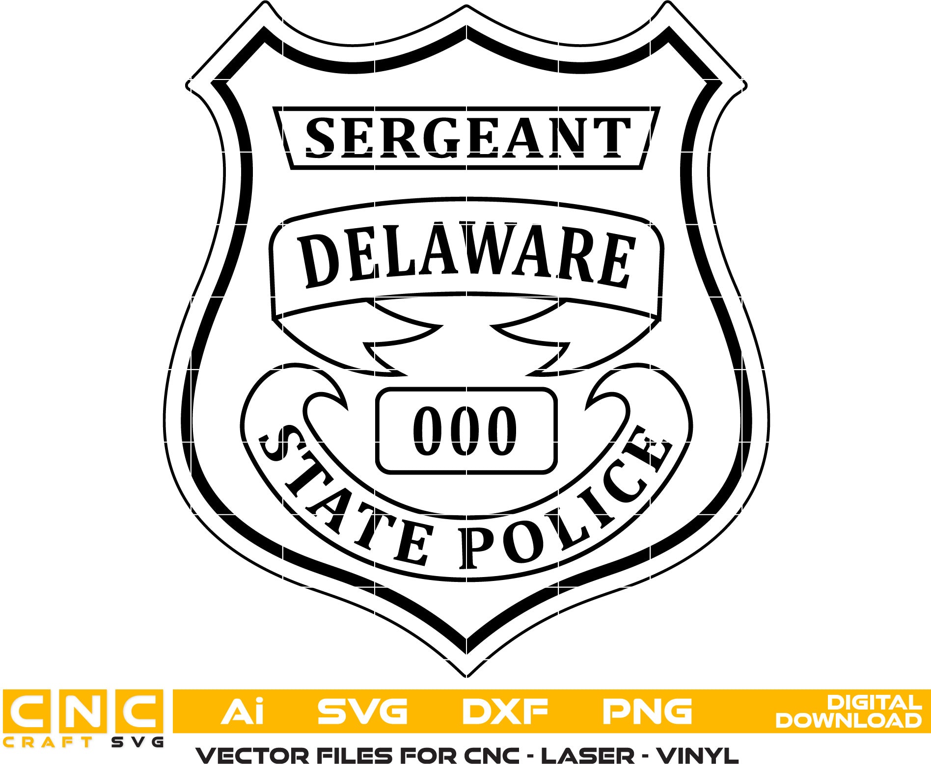 Delaware Police Sergeant Badge