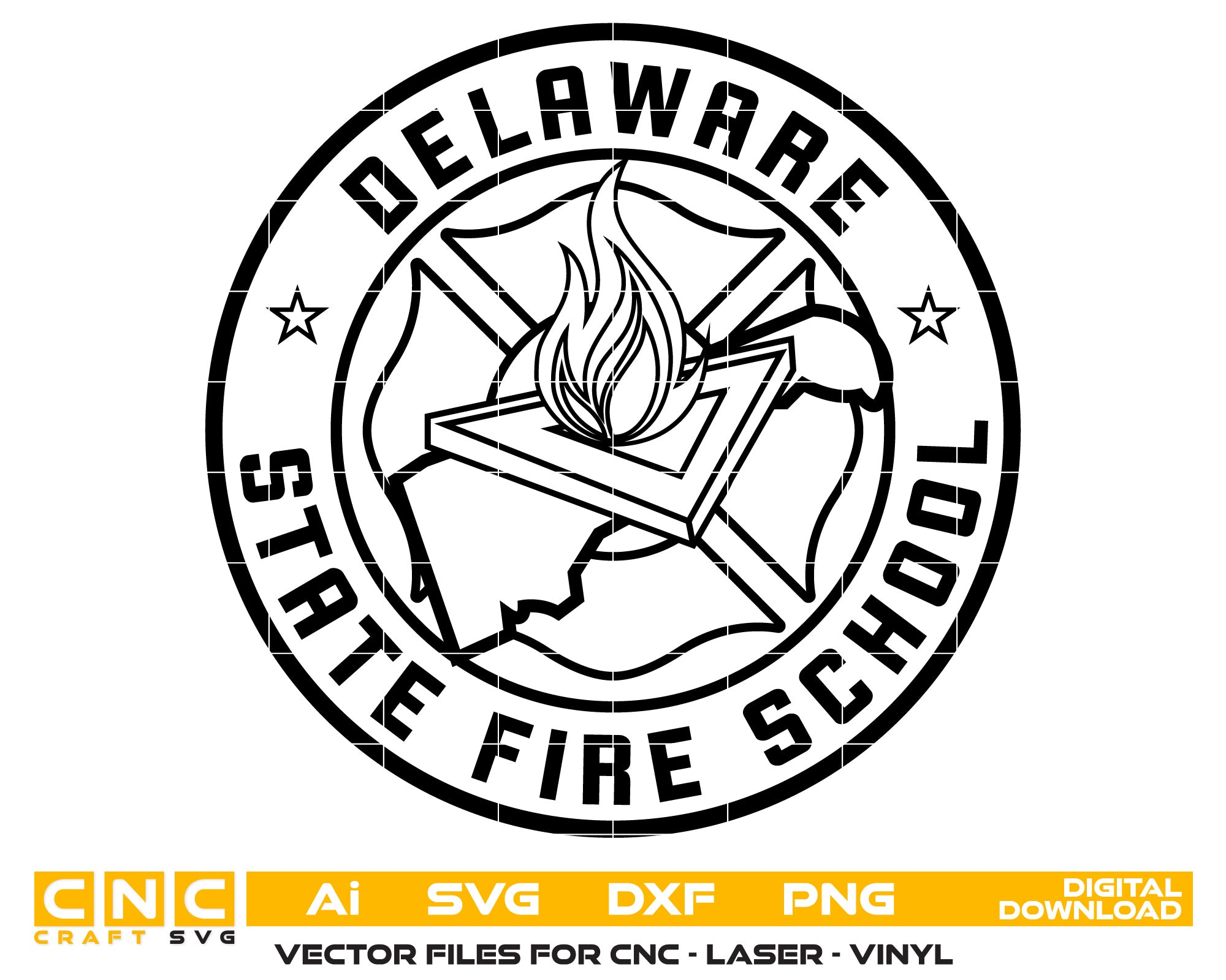Delaware state fire school Logo Vector Art