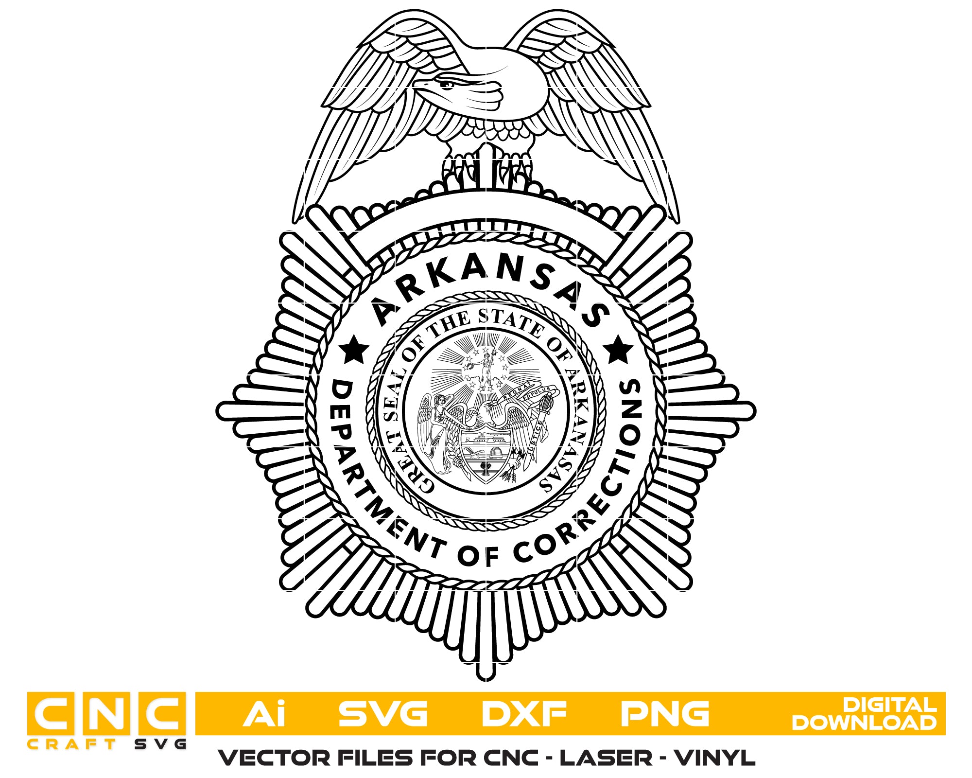 arkansas department of corrections badge svg, arkansas corrections officer badge vector, arkansas doc badge svg emblem, corrections law enforcement badge svg, #support
