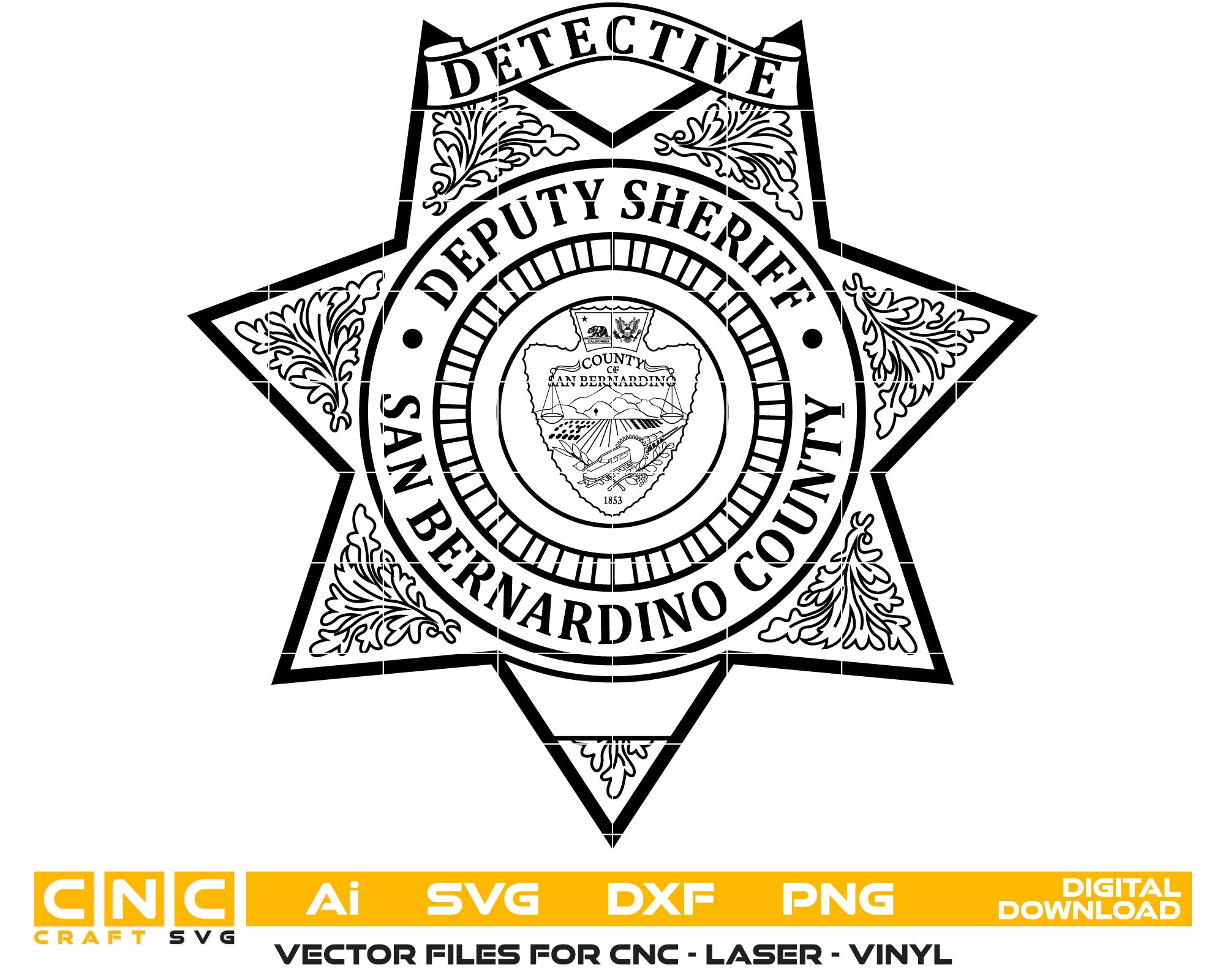 Deputy Sheriff Detective Badge