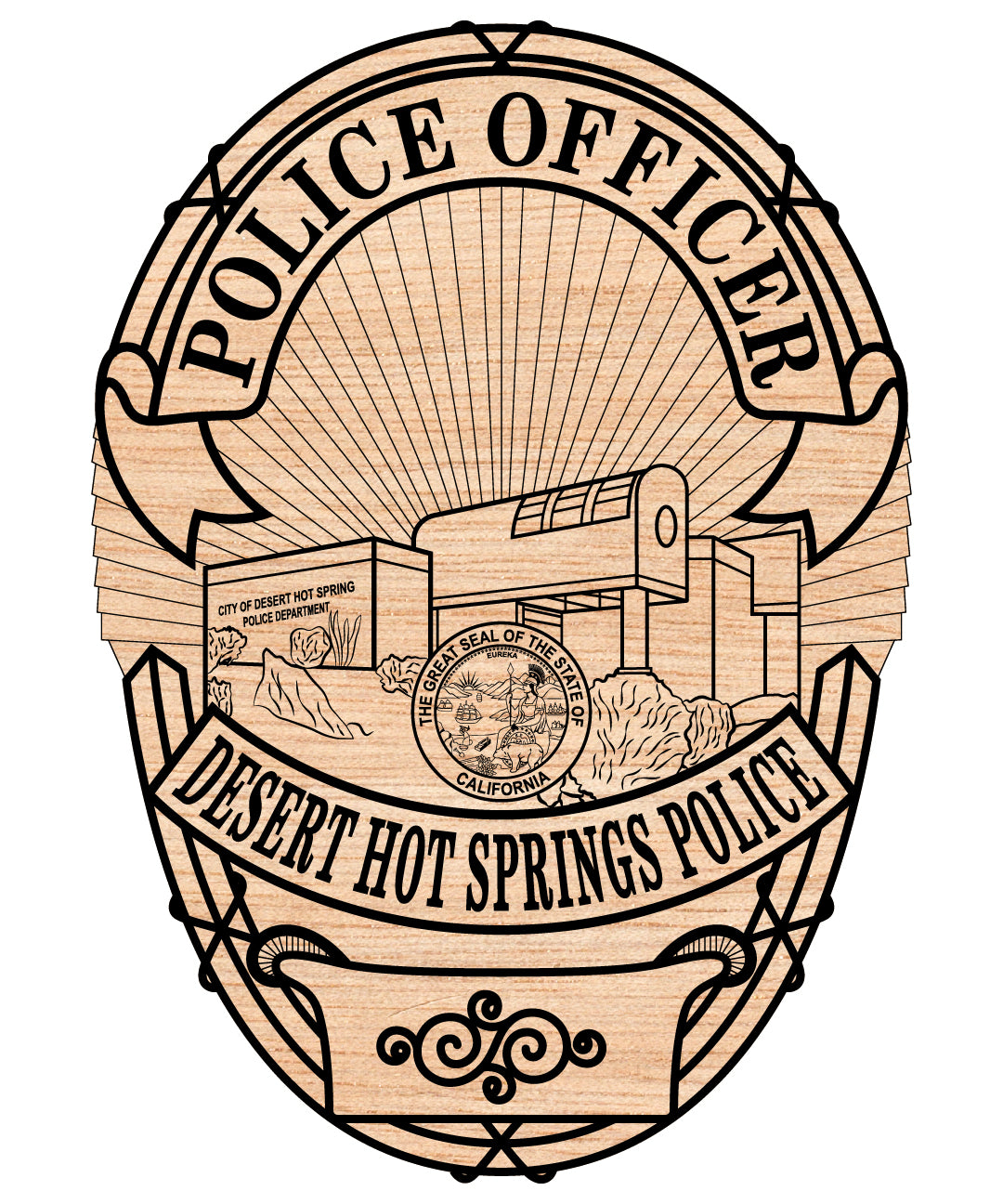 Desert Hot Springs Police Officer Badge SVG, California Law Enforcement Badge, Desert Hot Springs Police Vector, Police Officer Emblem SVG, Law Badge Design