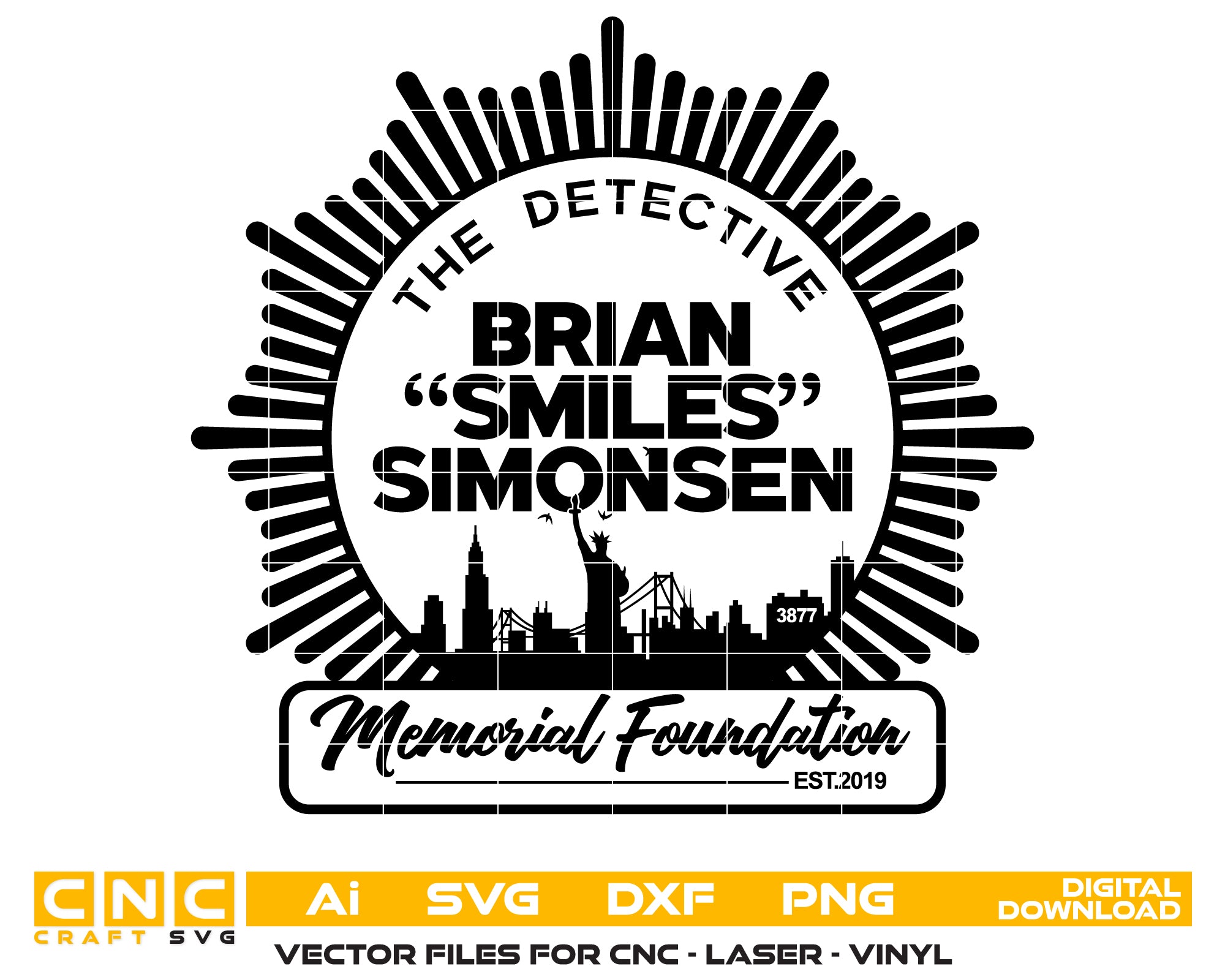 Detective Simonsen Foundation Logo SVG – Digital Vector File for Printing & Engraving