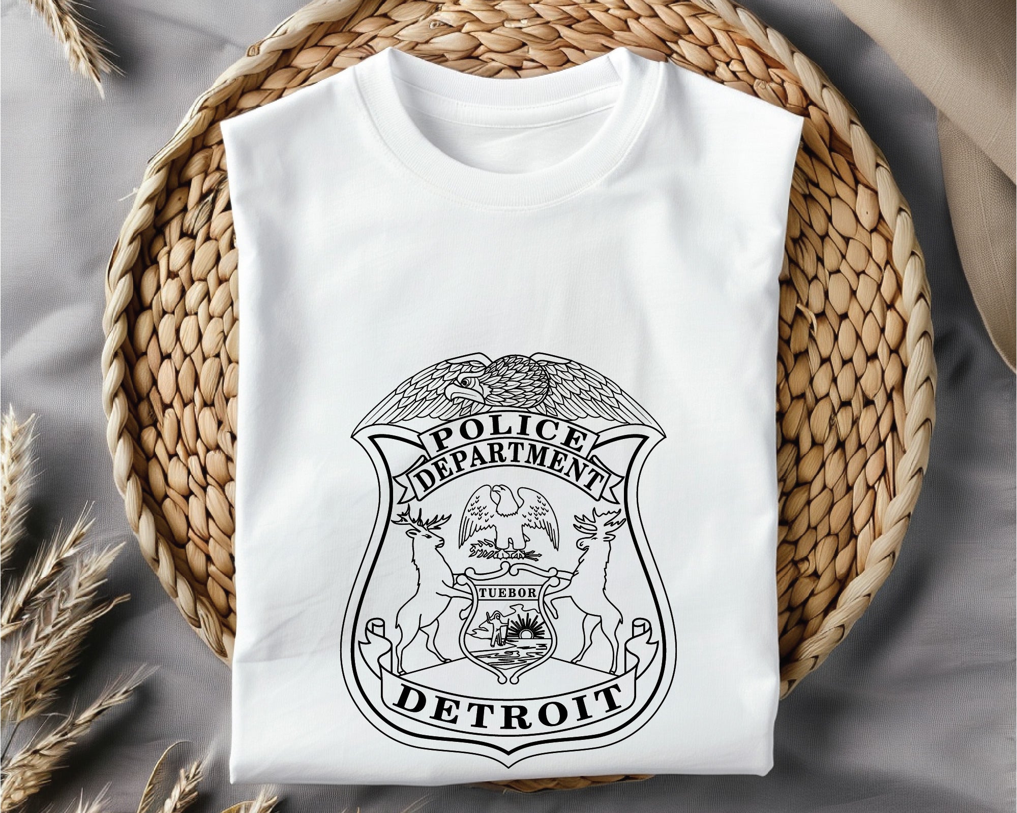 Detroit Police Badge SVG, Detroit Michigan Police Logo Vector, Detroit Police Dept SVG File, Law Enforcement Badge Vector, Police Patch SVG Design