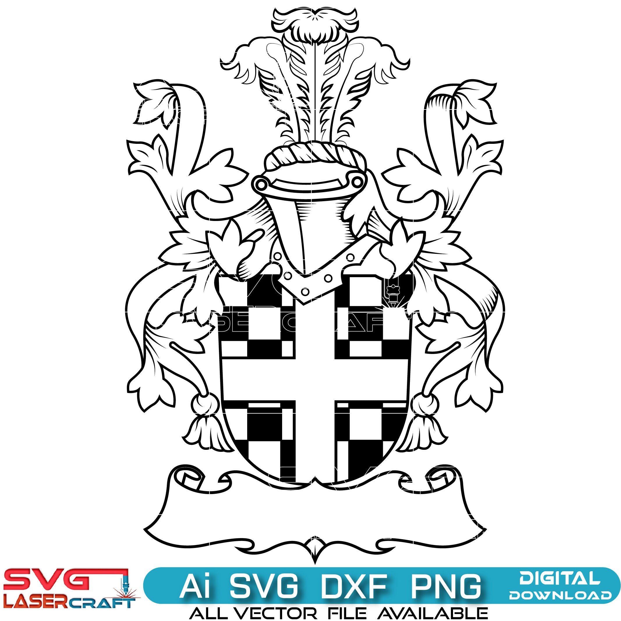 Crest Coat of Arms Vector line Art