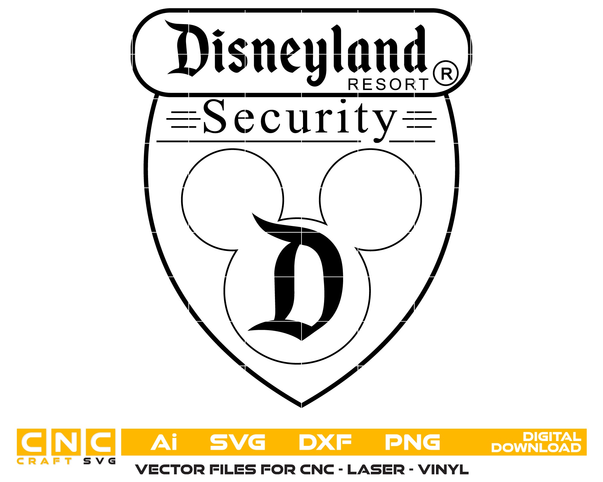 Disneyland Security Badge SVG, Disney Park Security Emblem, Magical Law Badge SVG, Disney Security Vector, Disneyland Officer Badge Design