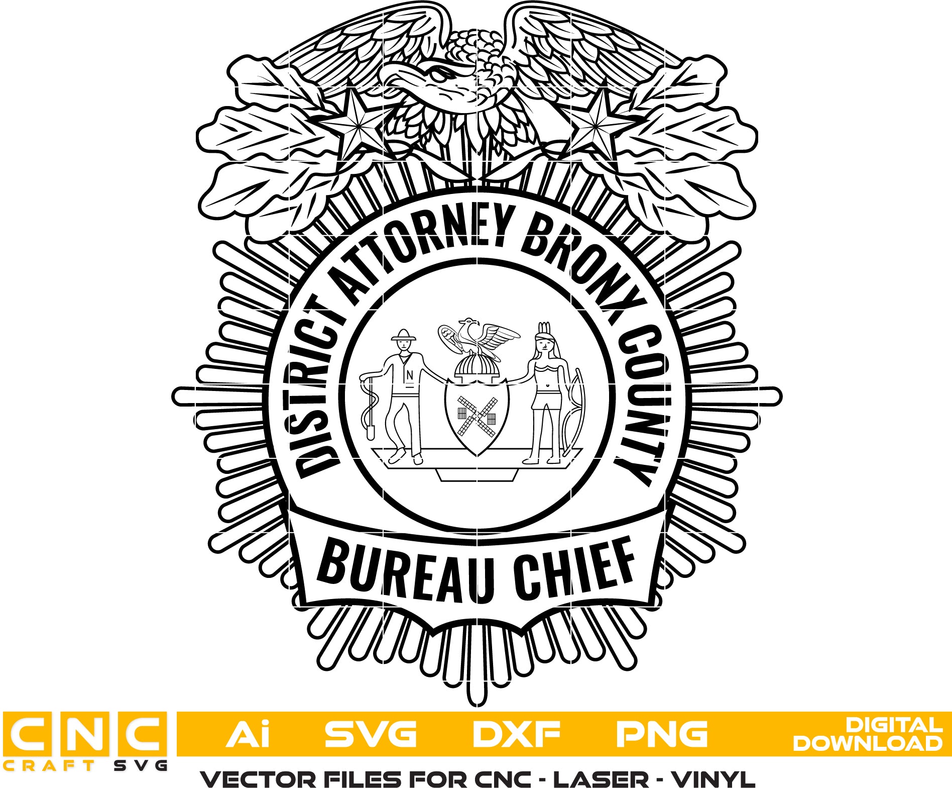District Attorney Bronx County Bureau Chief Badge – Digital Download