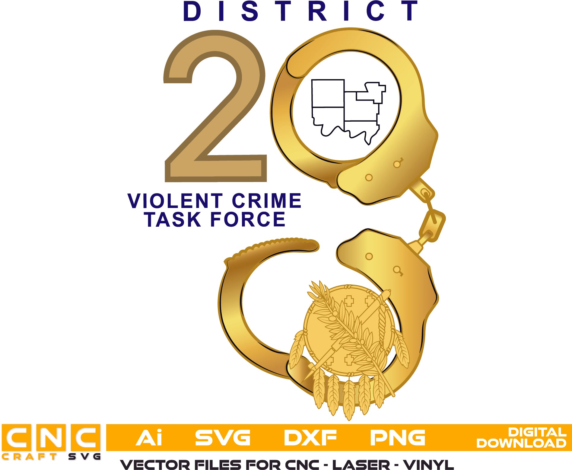 District Violent Crime Task Force handcuffs