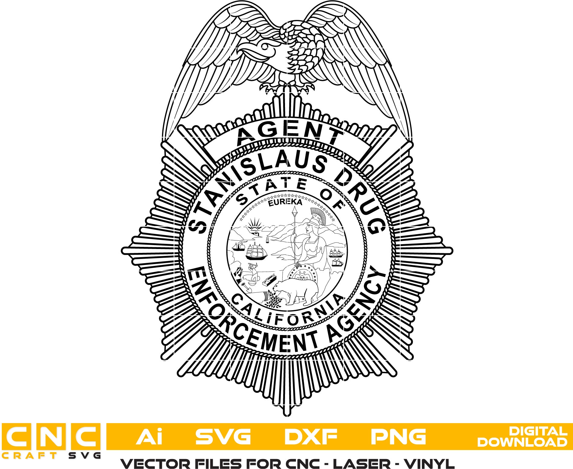 Drug Enforcement California Drug Agent Badge
