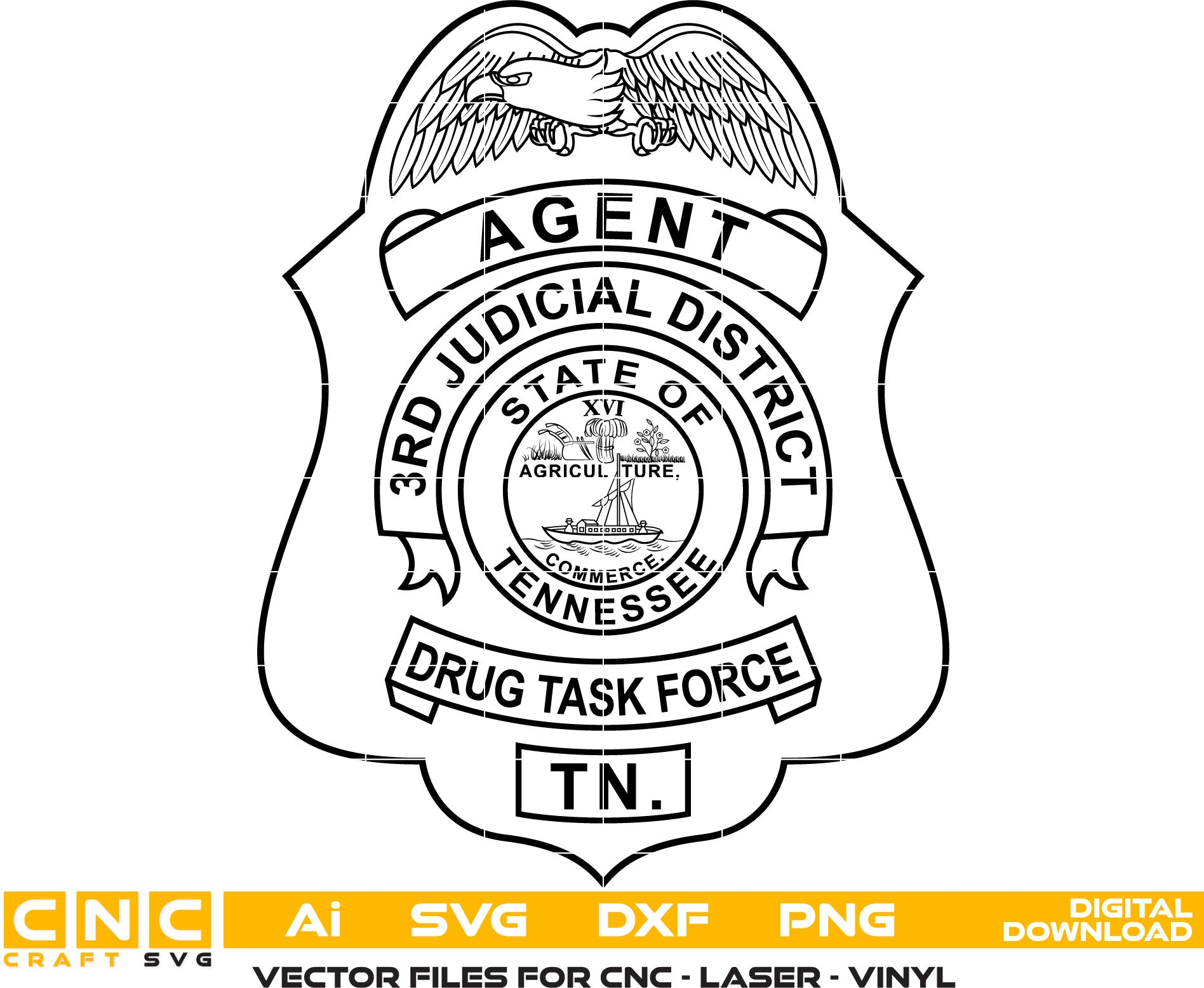 Drug Task Force Agent , Tennessee Drug Task Force Agent Badge