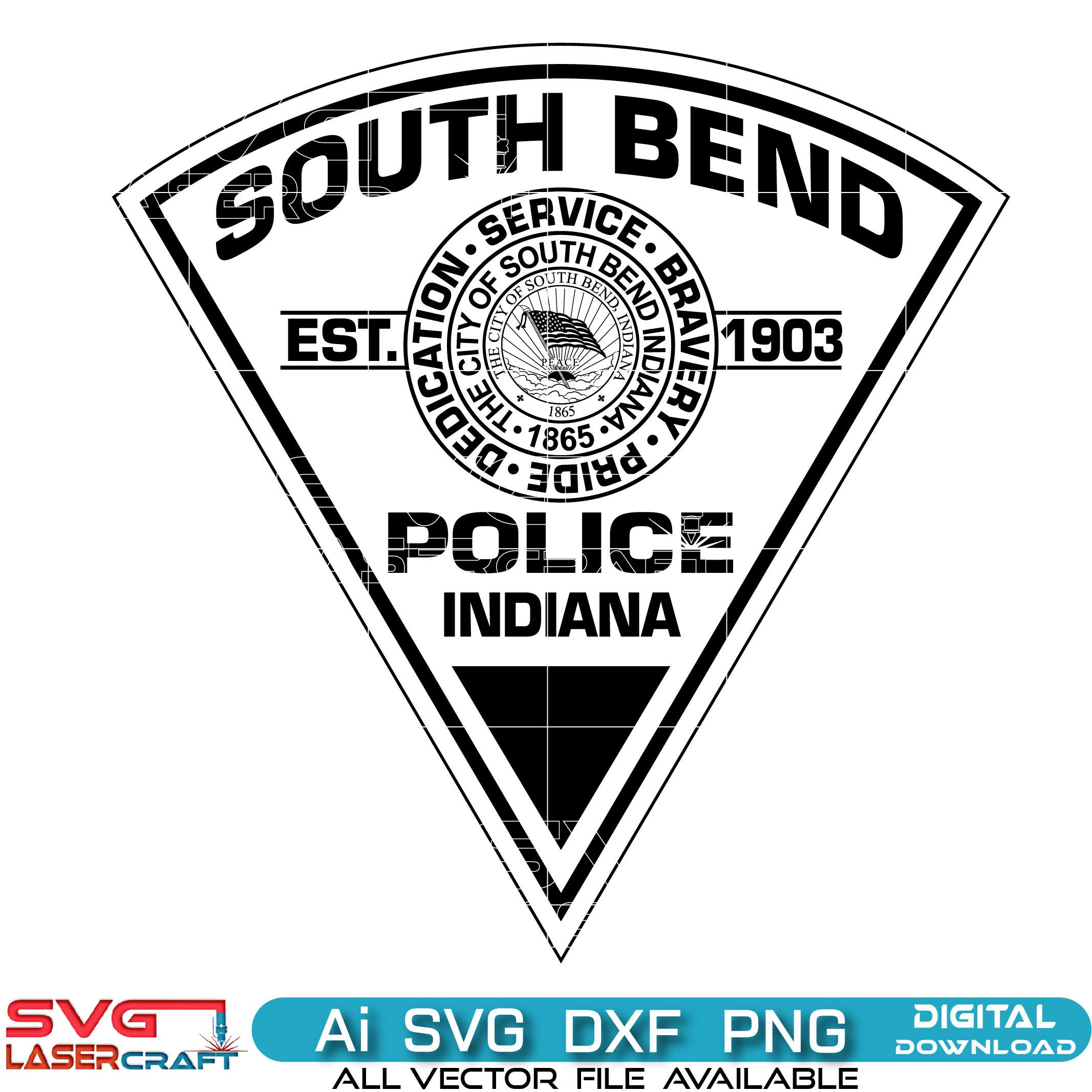 South Bend Police Indiana Logo Vector Art | SVG, PNG, EPS, AI Digital Download