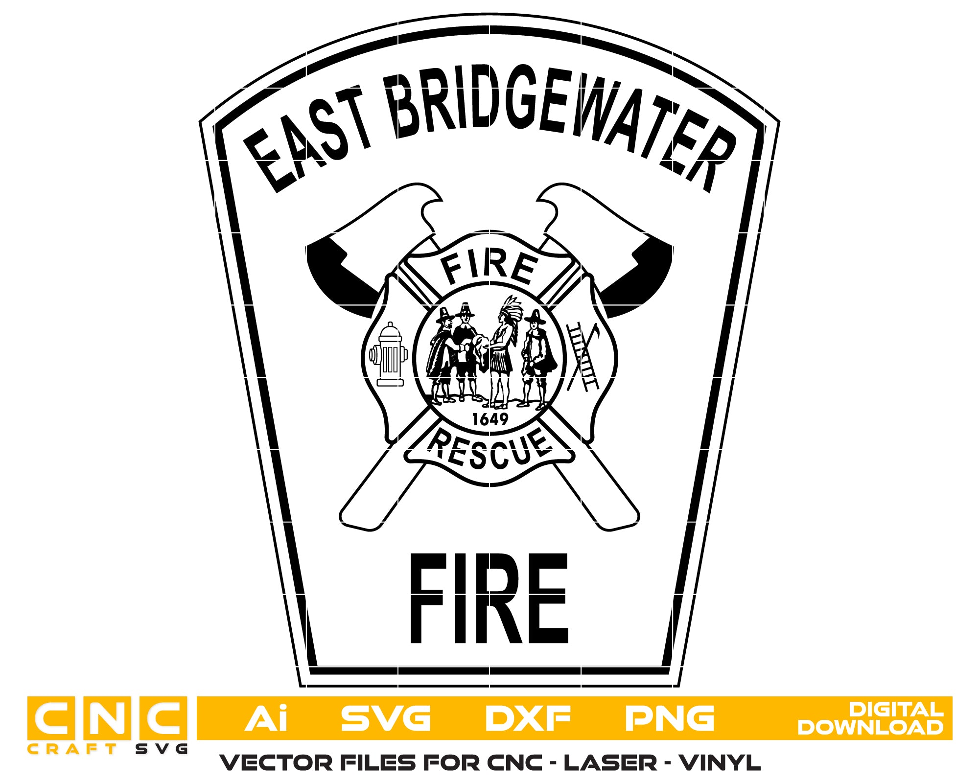 East Bridgewater Fire Department Patch SVG, East Bridgewater Firefighter Emblem Vector, Massachusetts Fire Patch SVG, Fire Department Patch East Bridgewater, EB Firefighter Patch