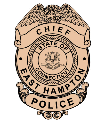 East Hampton Police Chief Badge SVG, East Hampton Connecticut Police Emblem, Connecticut Police Chief Badge Vector, East Hampton Law Enforcement Badge, Police Chief Badge CT