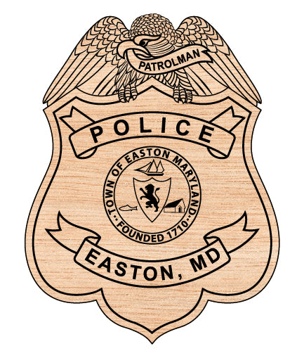 Easton Police Patrolman Badge SVG, Easton Maryland Police Badge Vector, Easton Police Patrolman SVG Emblem, Maryland Law Enforcement Badge Logo SVG, #support