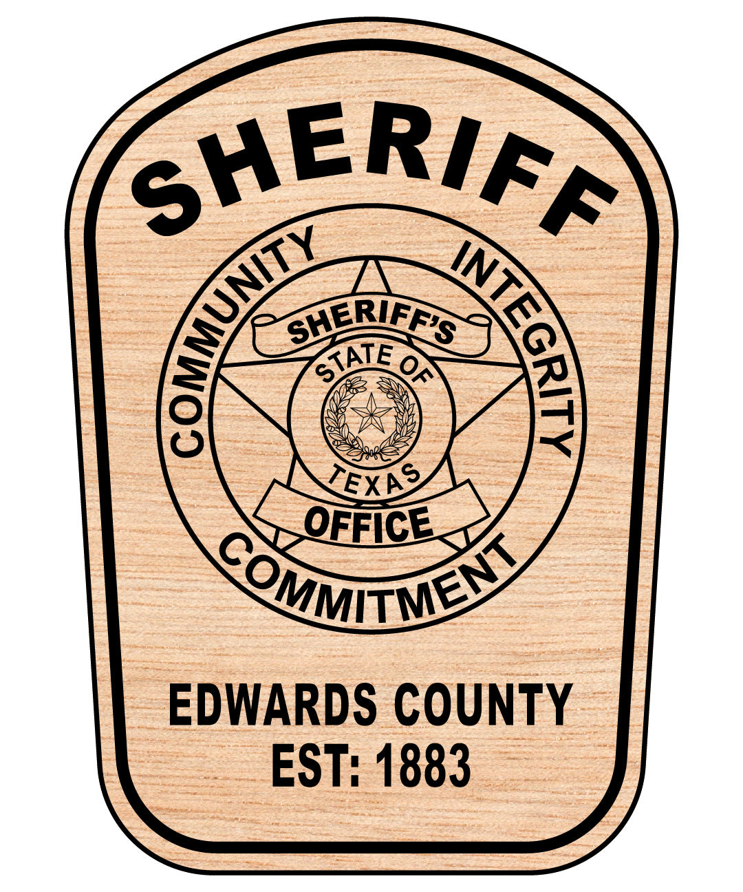 Edwards County Sheriff Badge
Sheriff Badge
Edwards Sheriff Badge
Sheriff Badge SVG
Texas Sheriff Badge