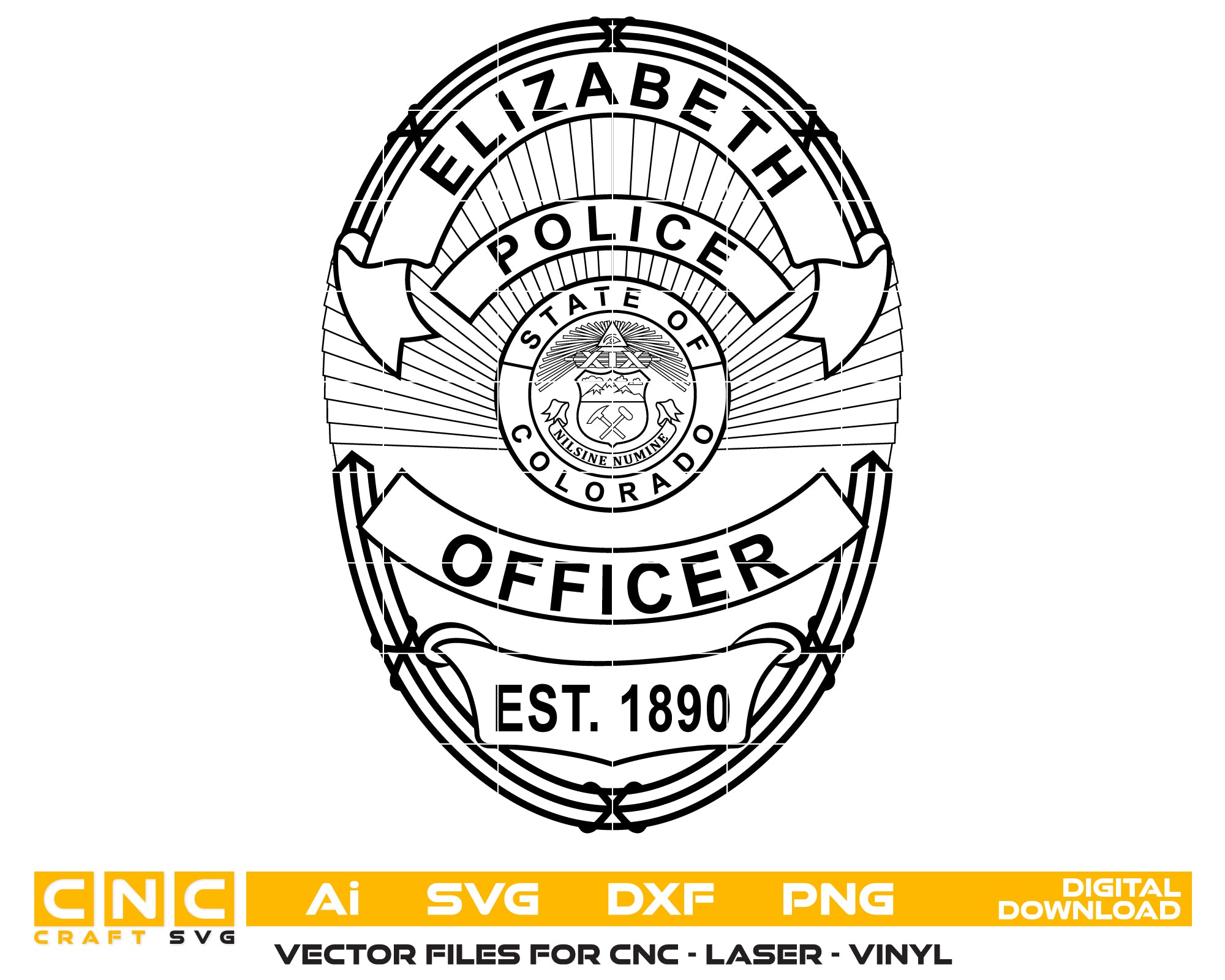 Elizabeth Police Officer Badge