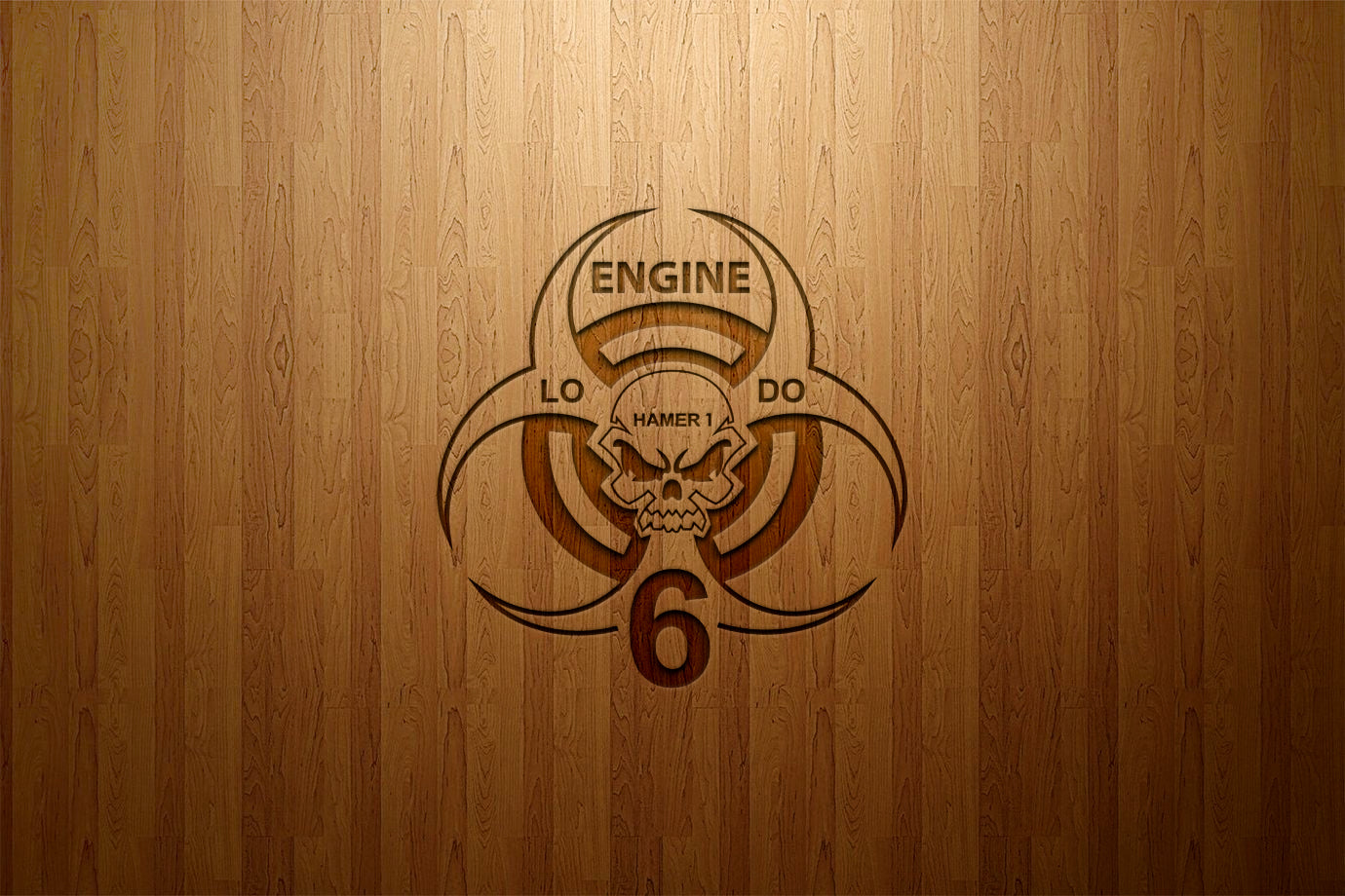 Engine 6 Biohazard Skull Logo