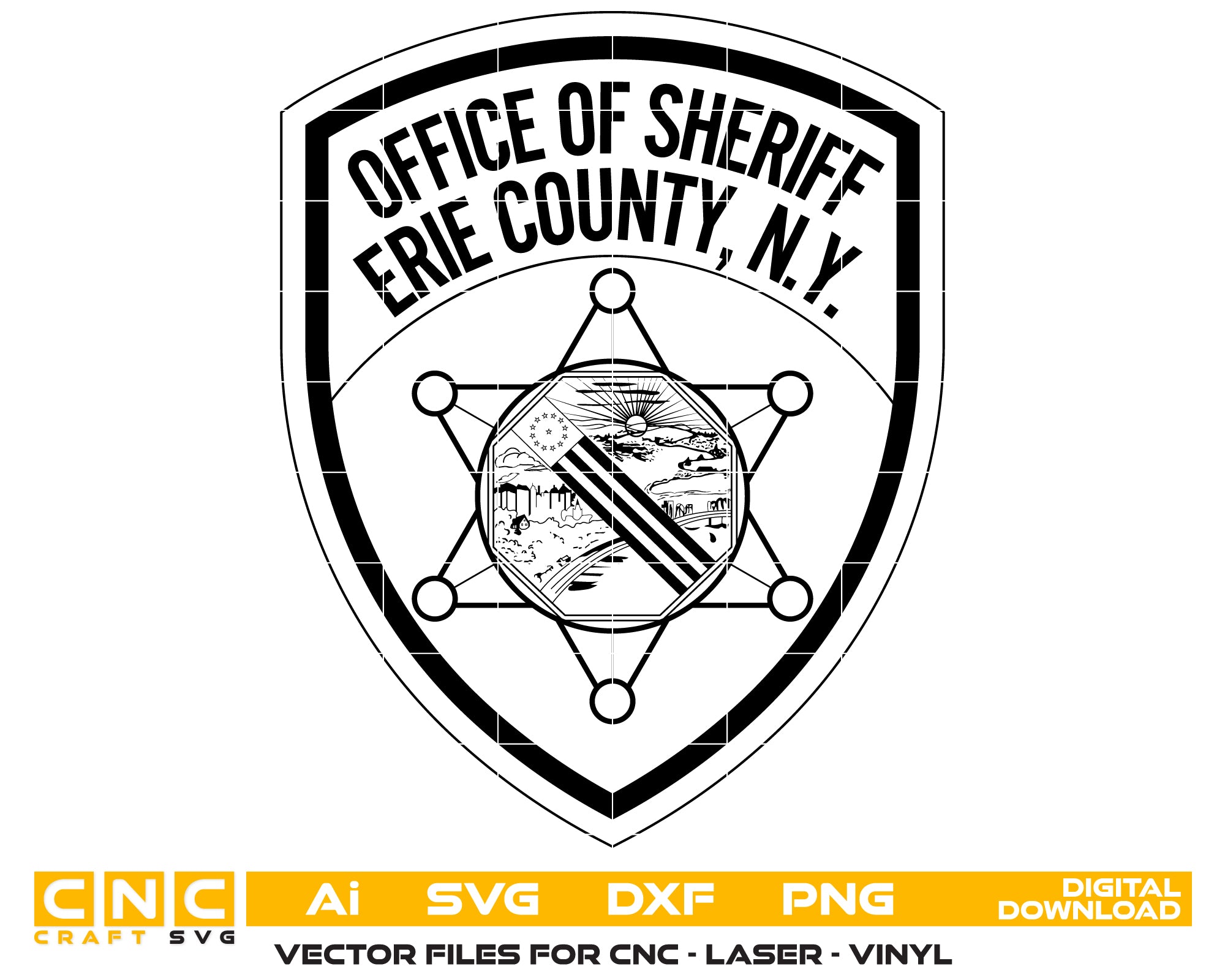 Erie County Sheriff’s Office Logo SVG, Erie Sheriff Logo Vector, Erie County Police Badge Design, Law Enforcement Logo SVG
